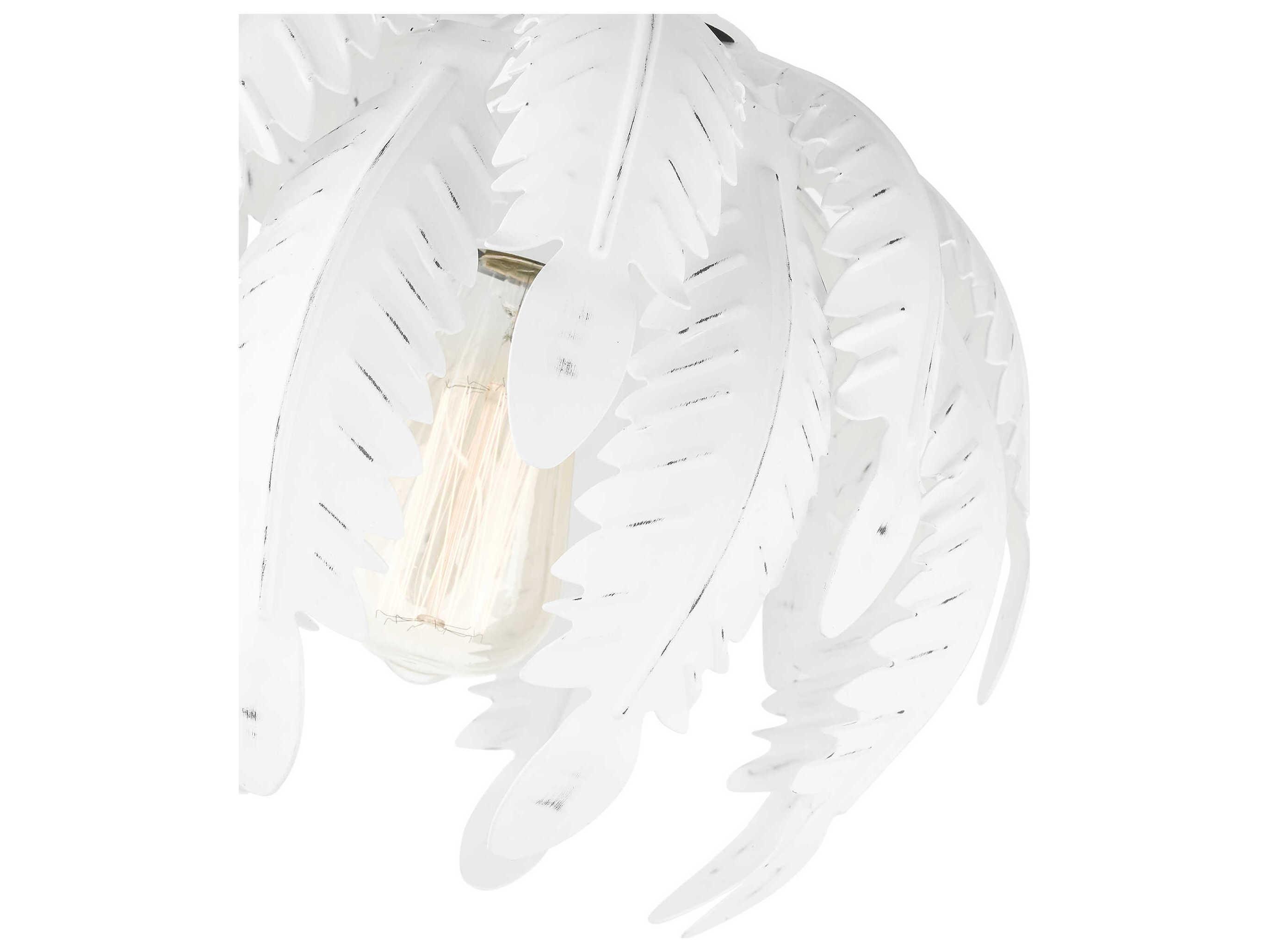 Livex Lighting Acanthus 1-Light Antique White Semi Flush Mount