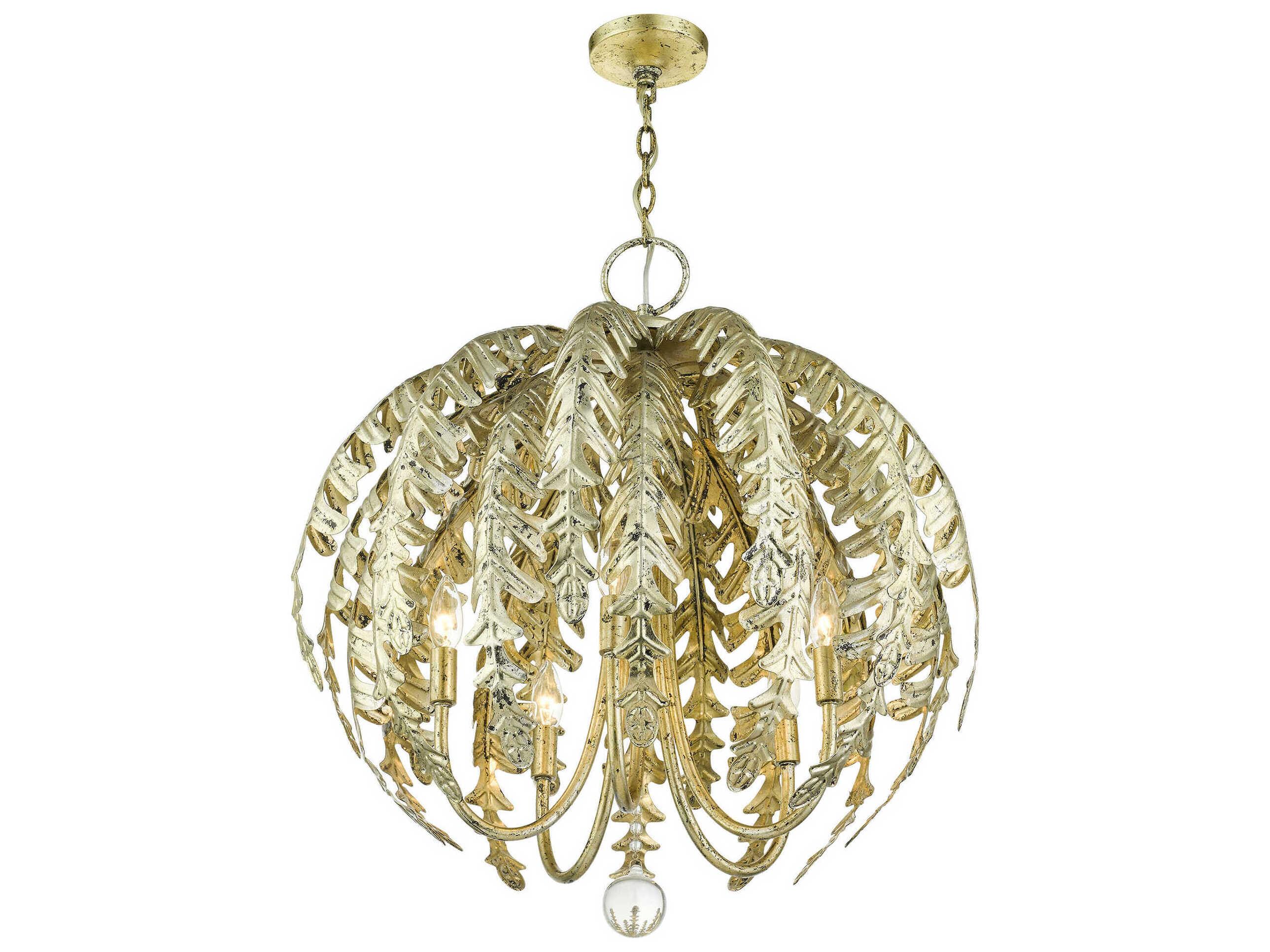 Livex Lighting Acanthus 5-Light Winter Gold Crystal Chandelier