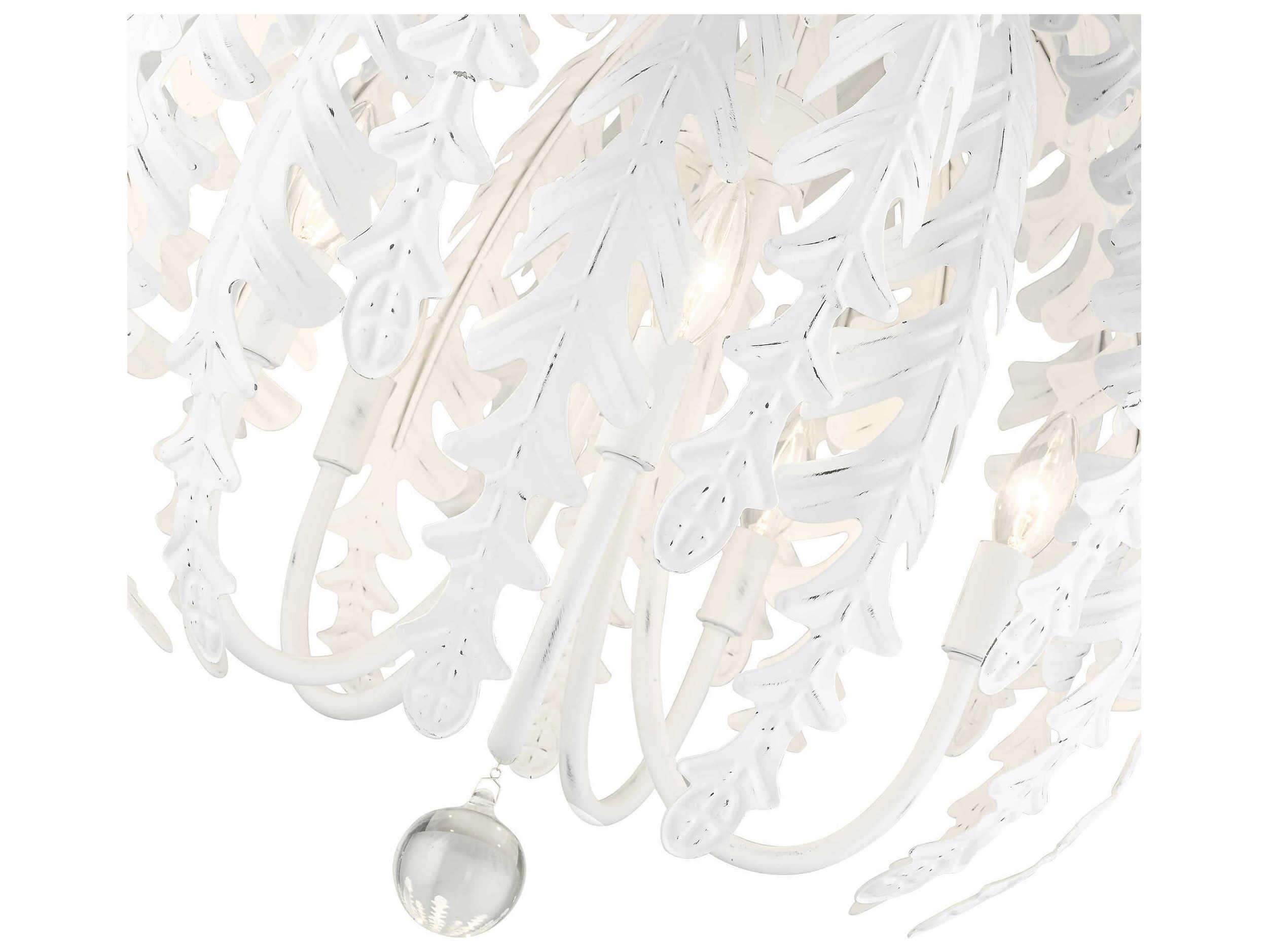 Livex Lighting Acanthus 5-Light Antique White Crystal Chandelier