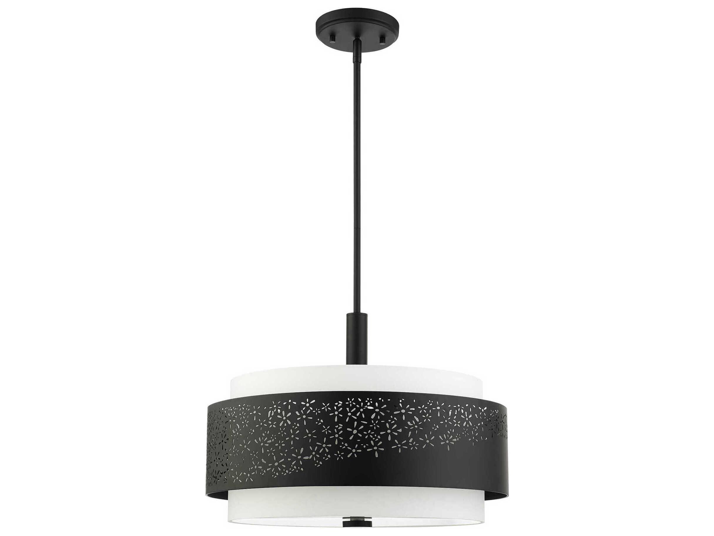 Livex Lighting Noria 4-Light Black Drum Pendant
