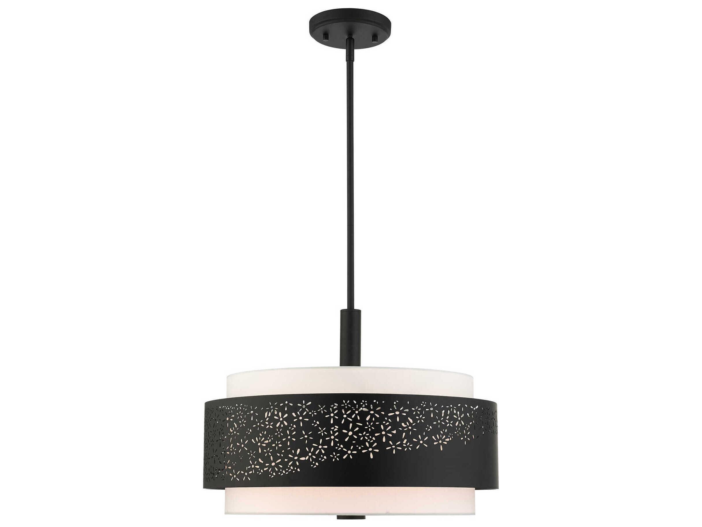 Livex Lighting Noria 4-Light Black Drum Pendant
