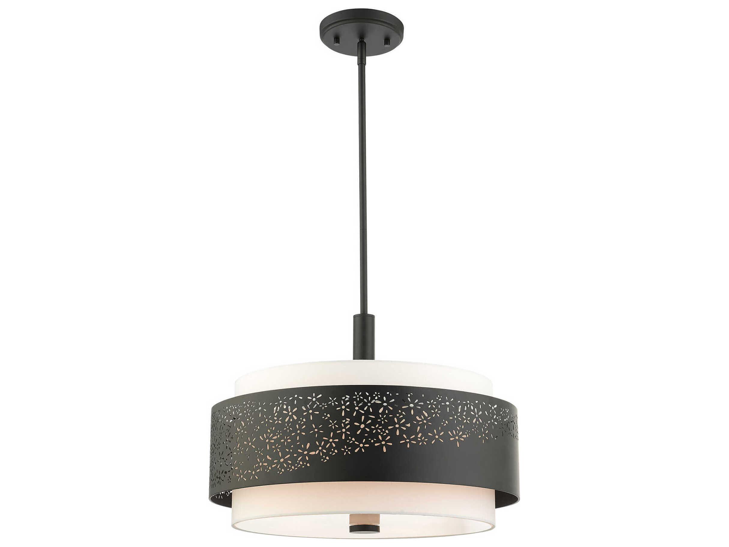 Livex Lighting Noria 4-Light Black Drum Pendant
