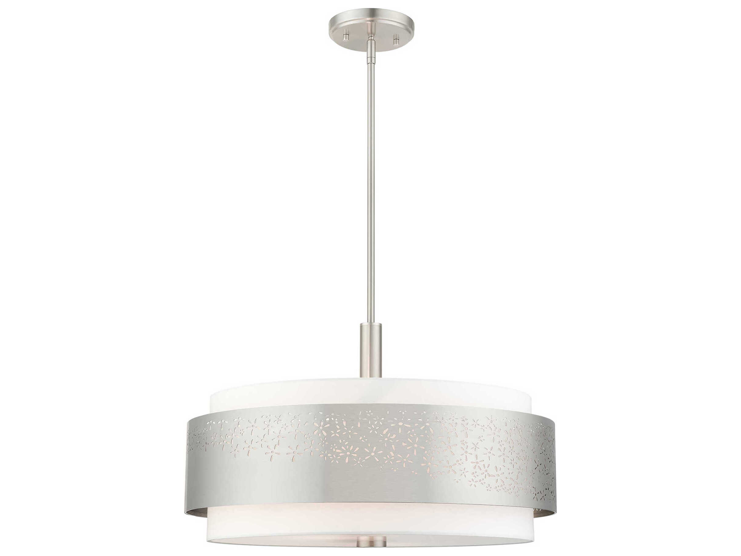 Livex Lighting Noria 5-Light Brushed Nickel Drum Chandelier