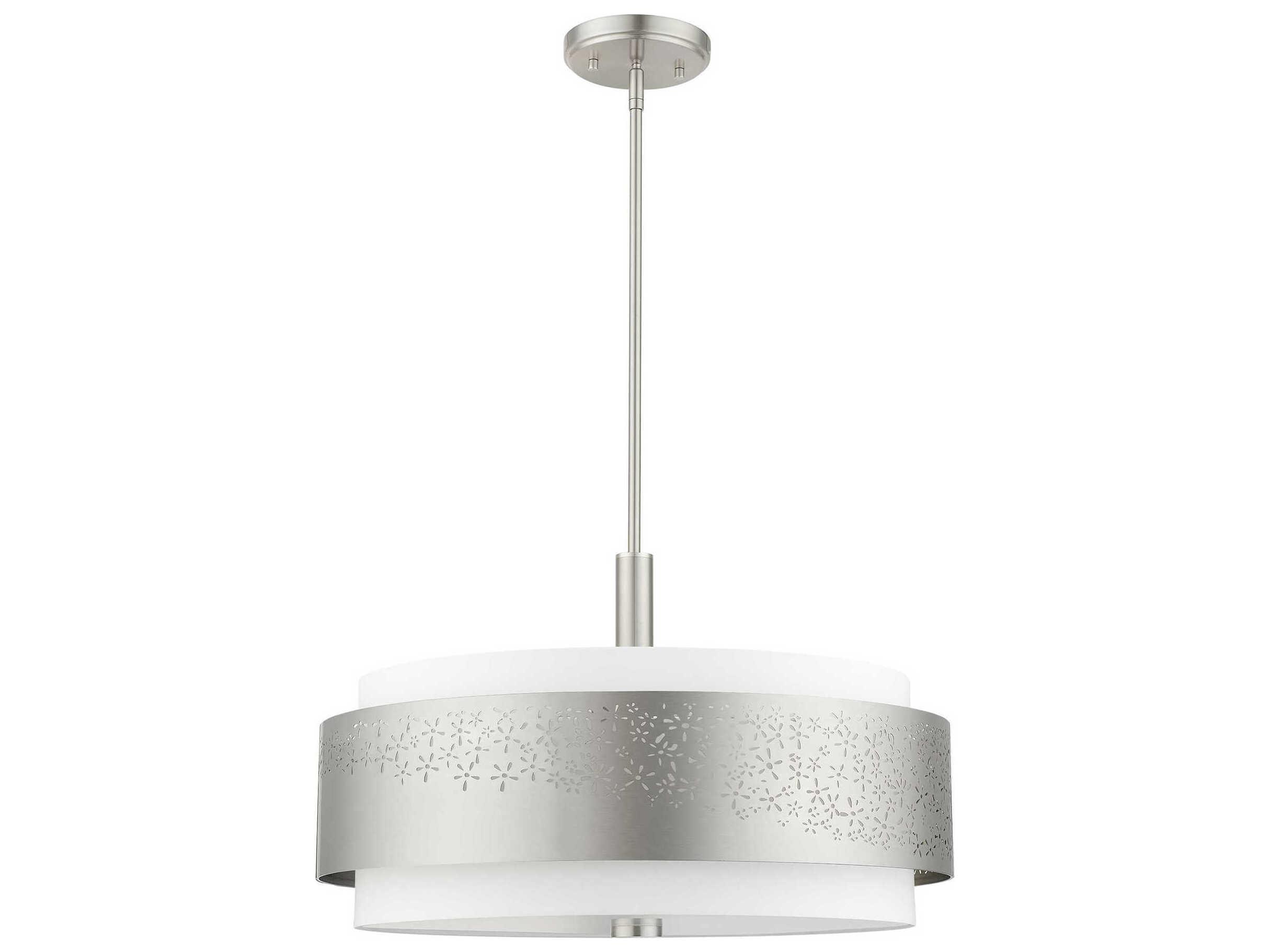 Livex Lighting Noria 5-Light Brushed Nickel Drum Chandelier