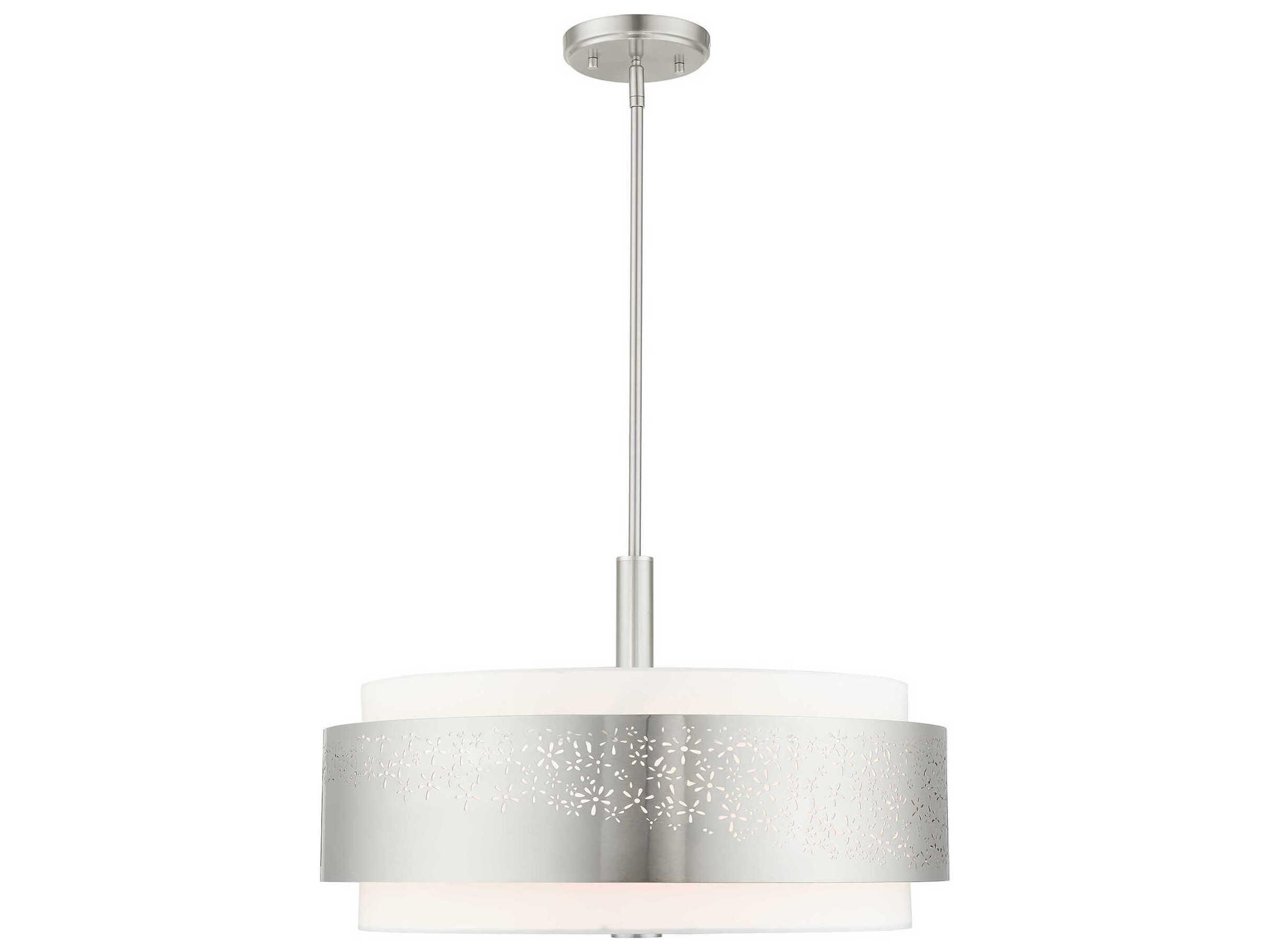 Livex Lighting Noria 5-Light Brushed Nickel Drum Chandelier
