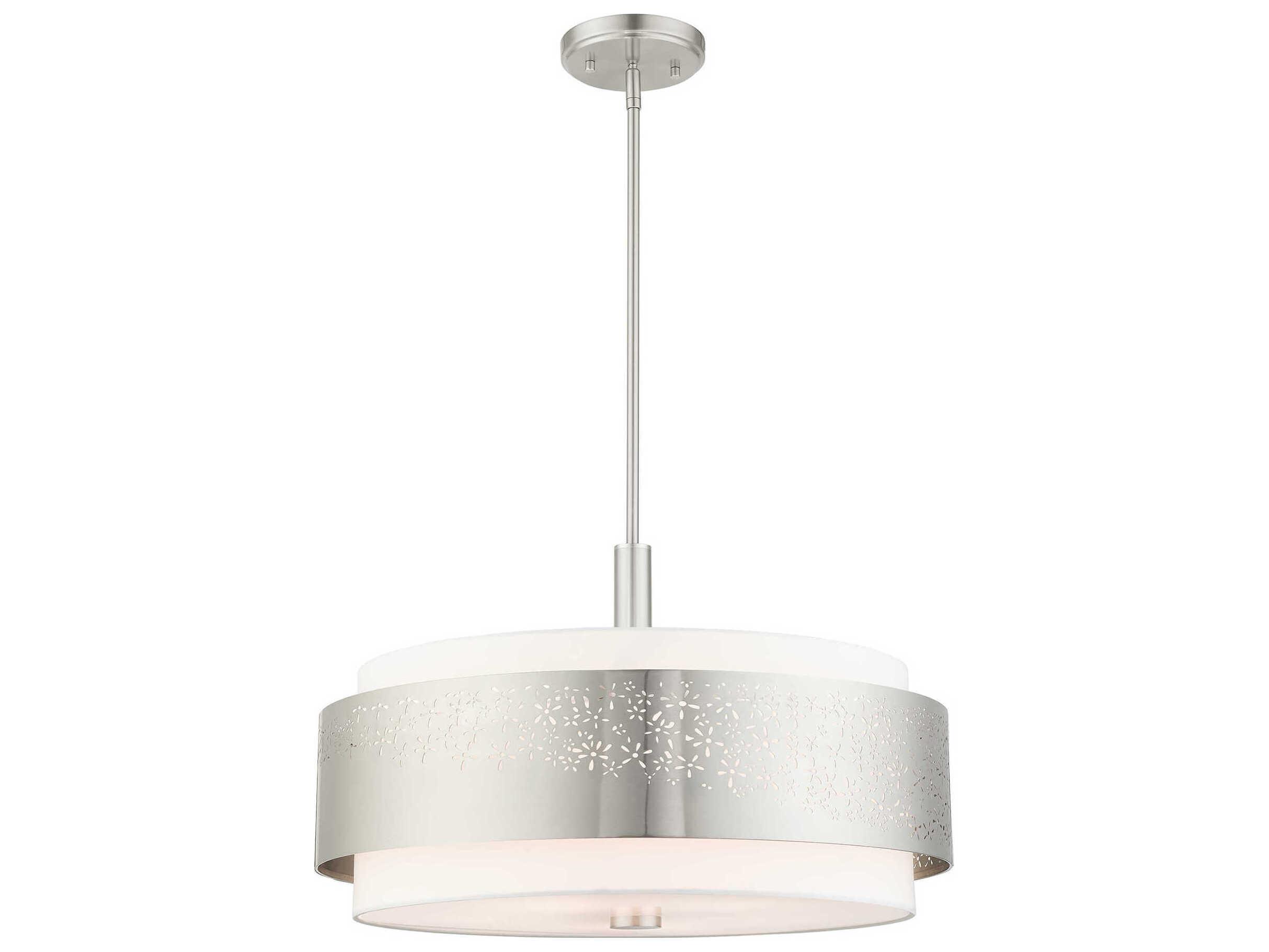 Livex Lighting Noria 5-Light Brushed Nickel Drum Chandelier