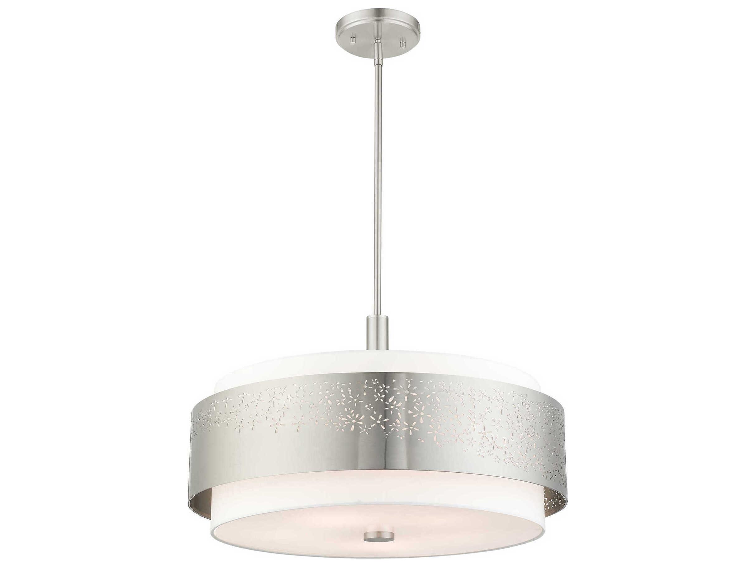 Livex Lighting Noria 5-Light Brushed Nickel Drum Chandelier