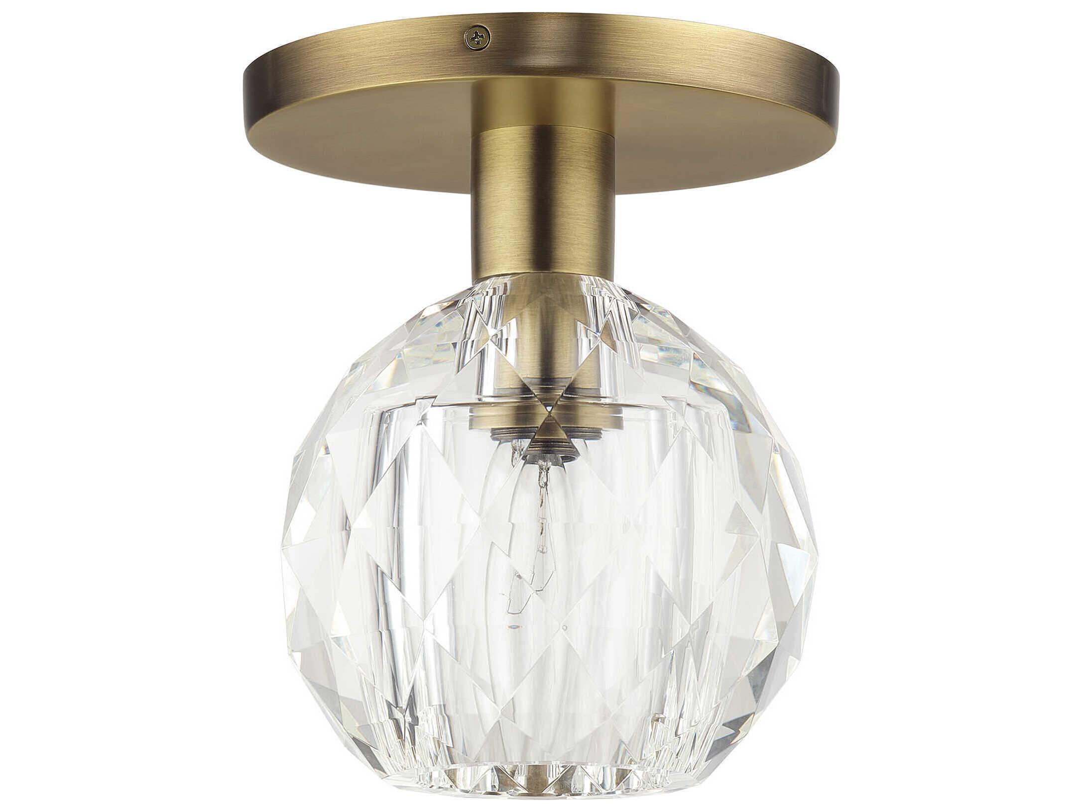 Livex Lighting Whitfield 1-Light Natural Brass Semi Flush Mount