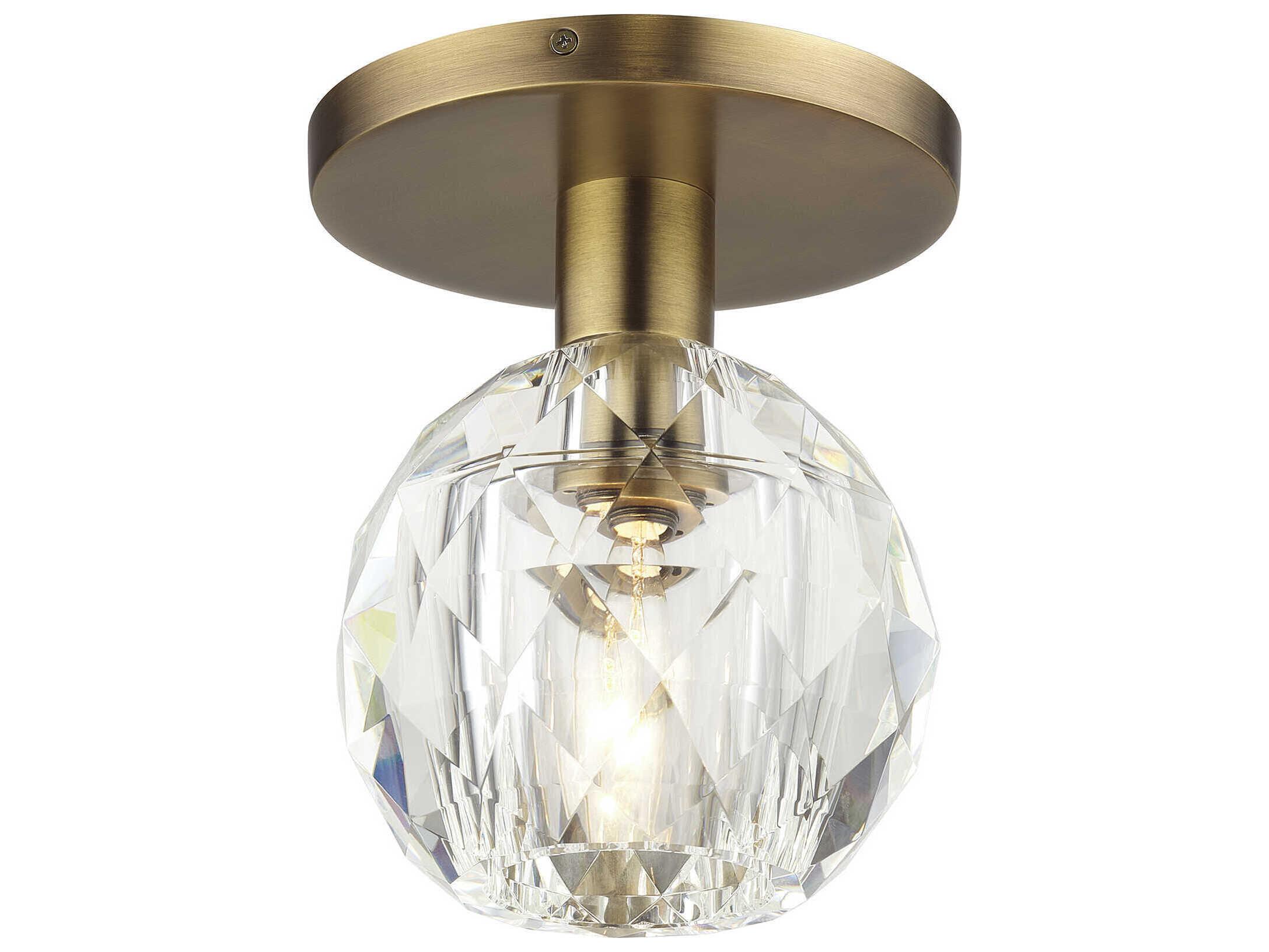 Livex Lighting Whitfield 1-Light Natural Brass Semi Flush Mount