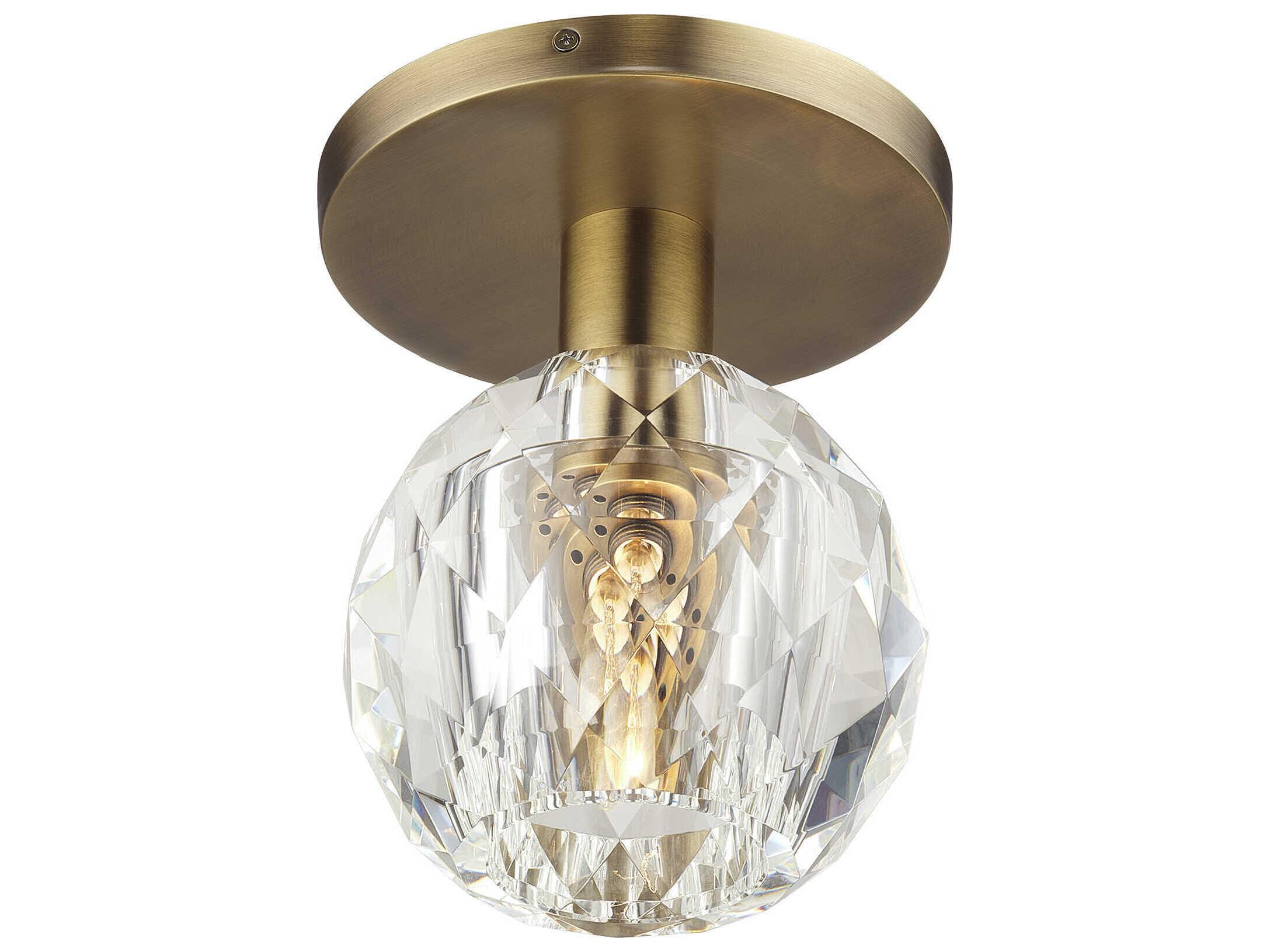 Livex Lighting Whitfield 1-Light Natural Brass Semi Flush Mount