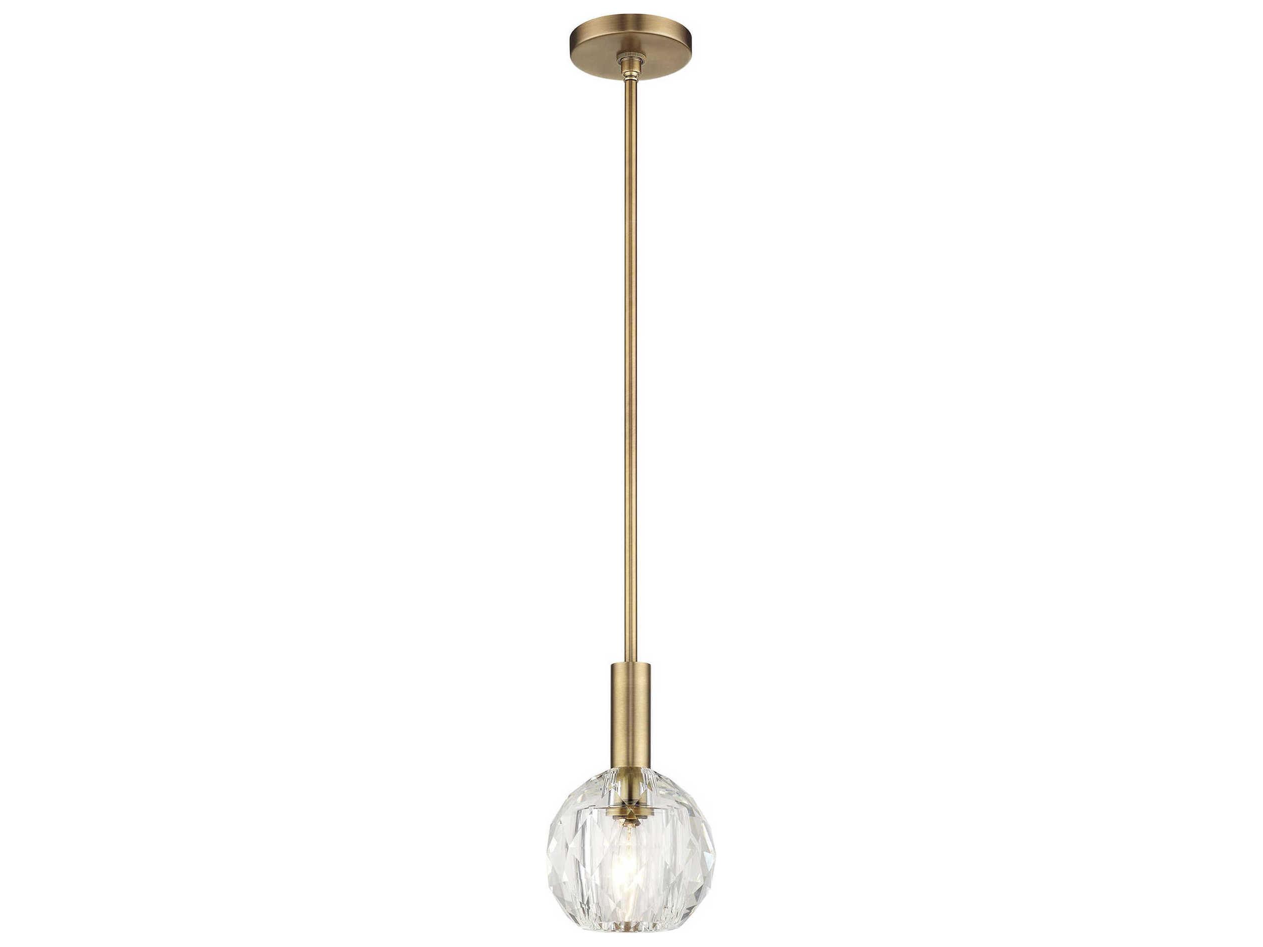 Livex Lighting Whitfield 1-Light Natural Brass Mini Pendant