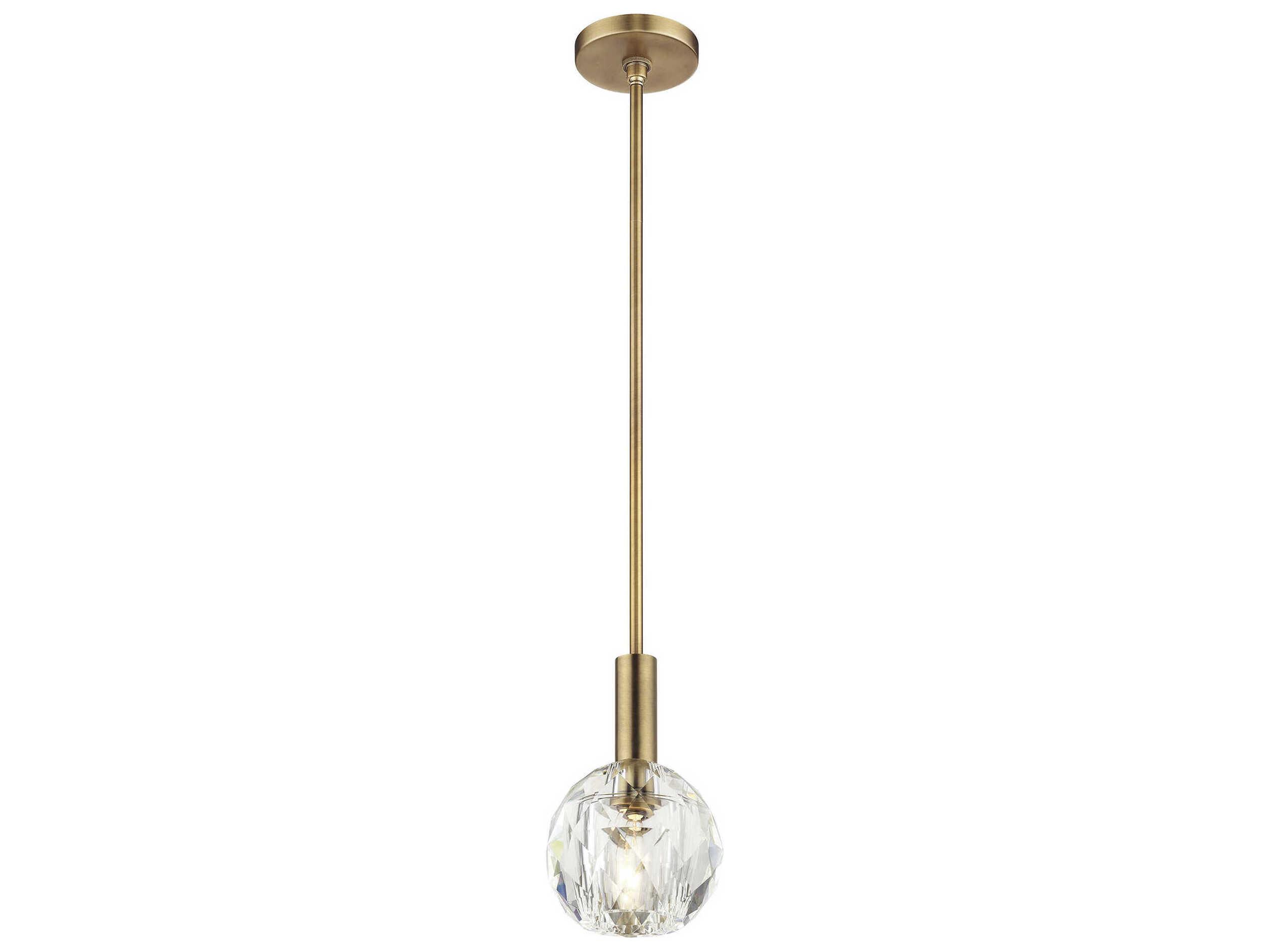 Livex Lighting Whitfield 1-Light Natural Brass Mini Pendant
