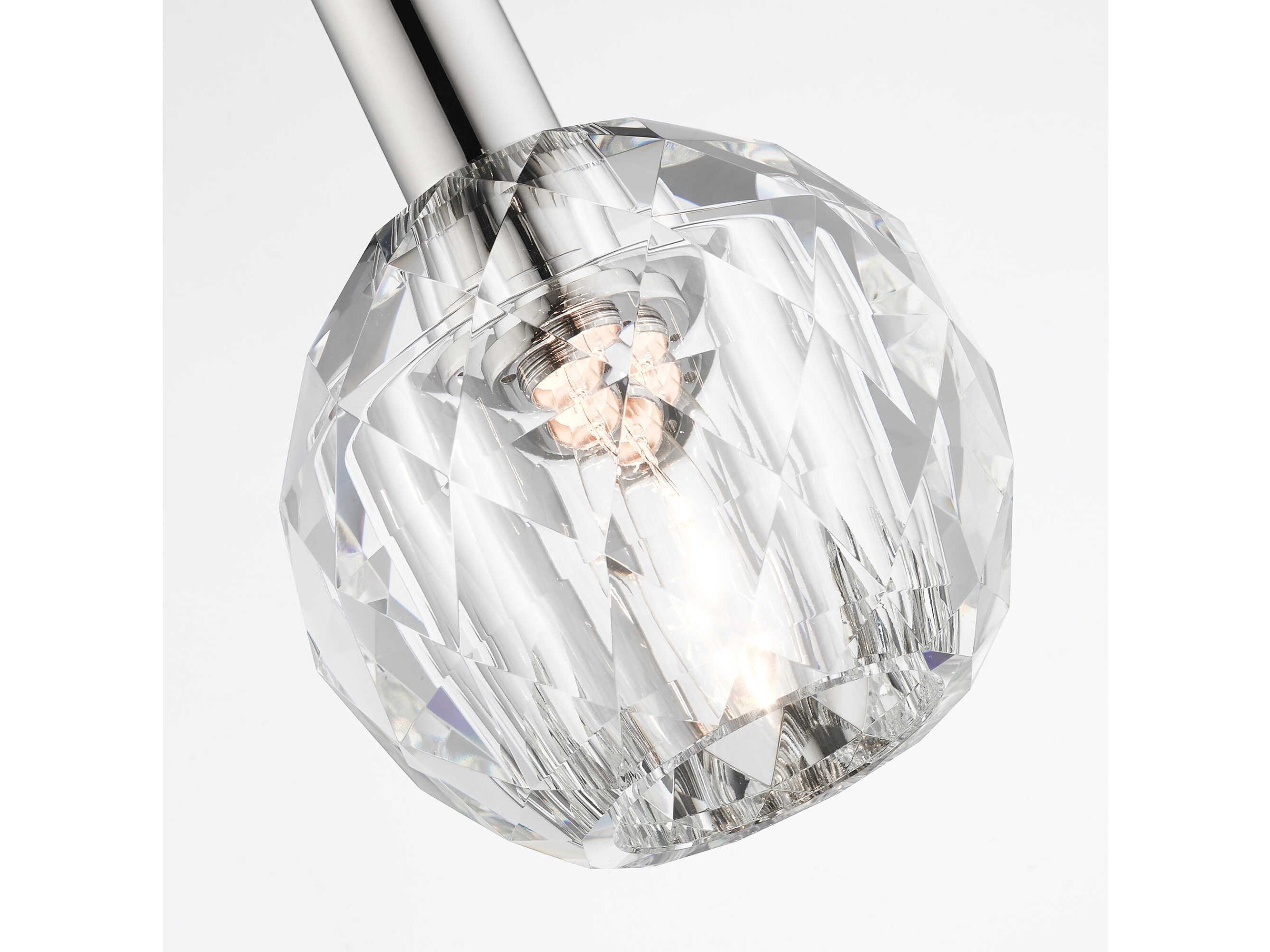 Livex Lighting Whitfield 1-Light Polished Nickel Clear Crystal Dome Mini Pendant