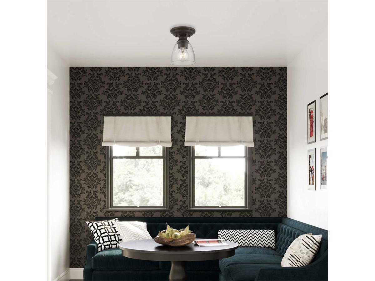 Livex Lighting Montgomery 1-Light Bronze Glass Bell Semi Flush Mount