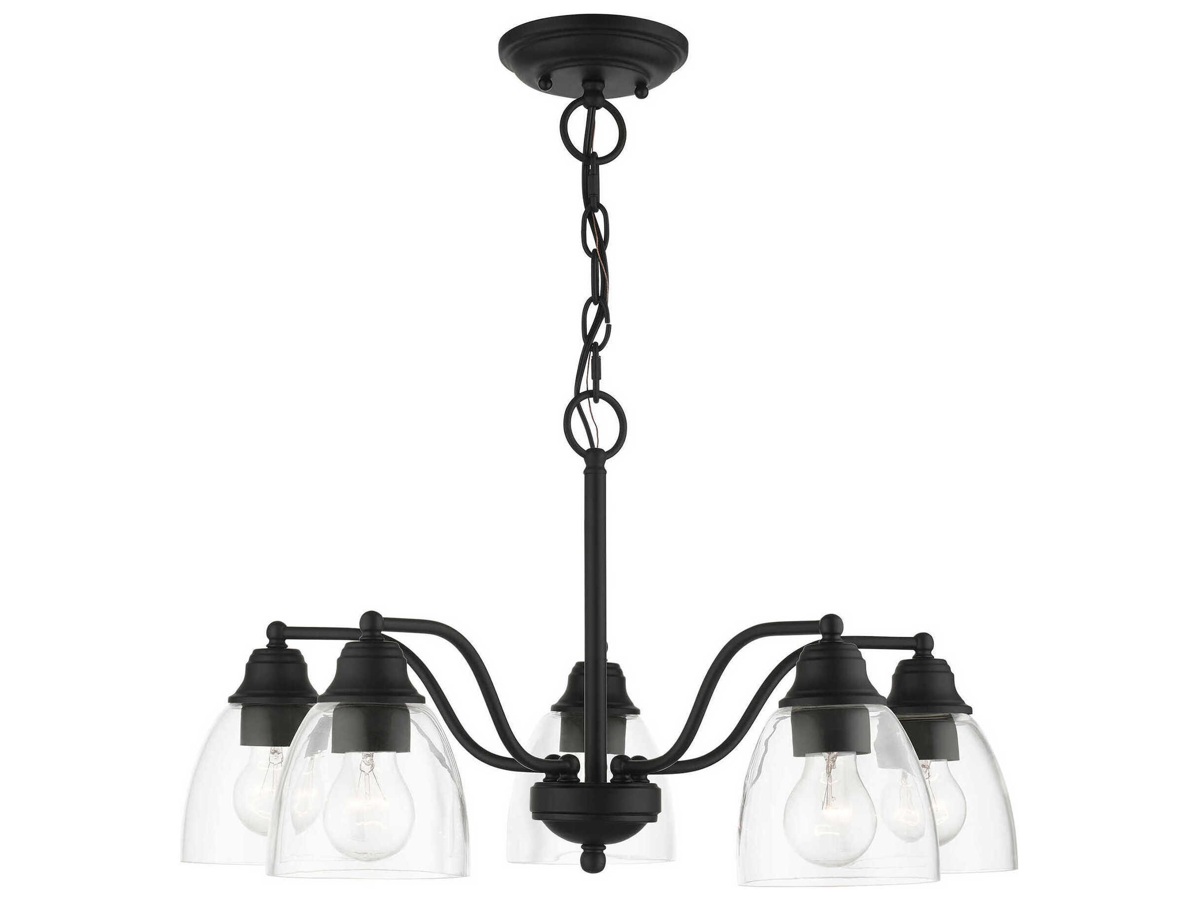 Livex Lighting Montgomery 5-Light Black Glass Chandelier