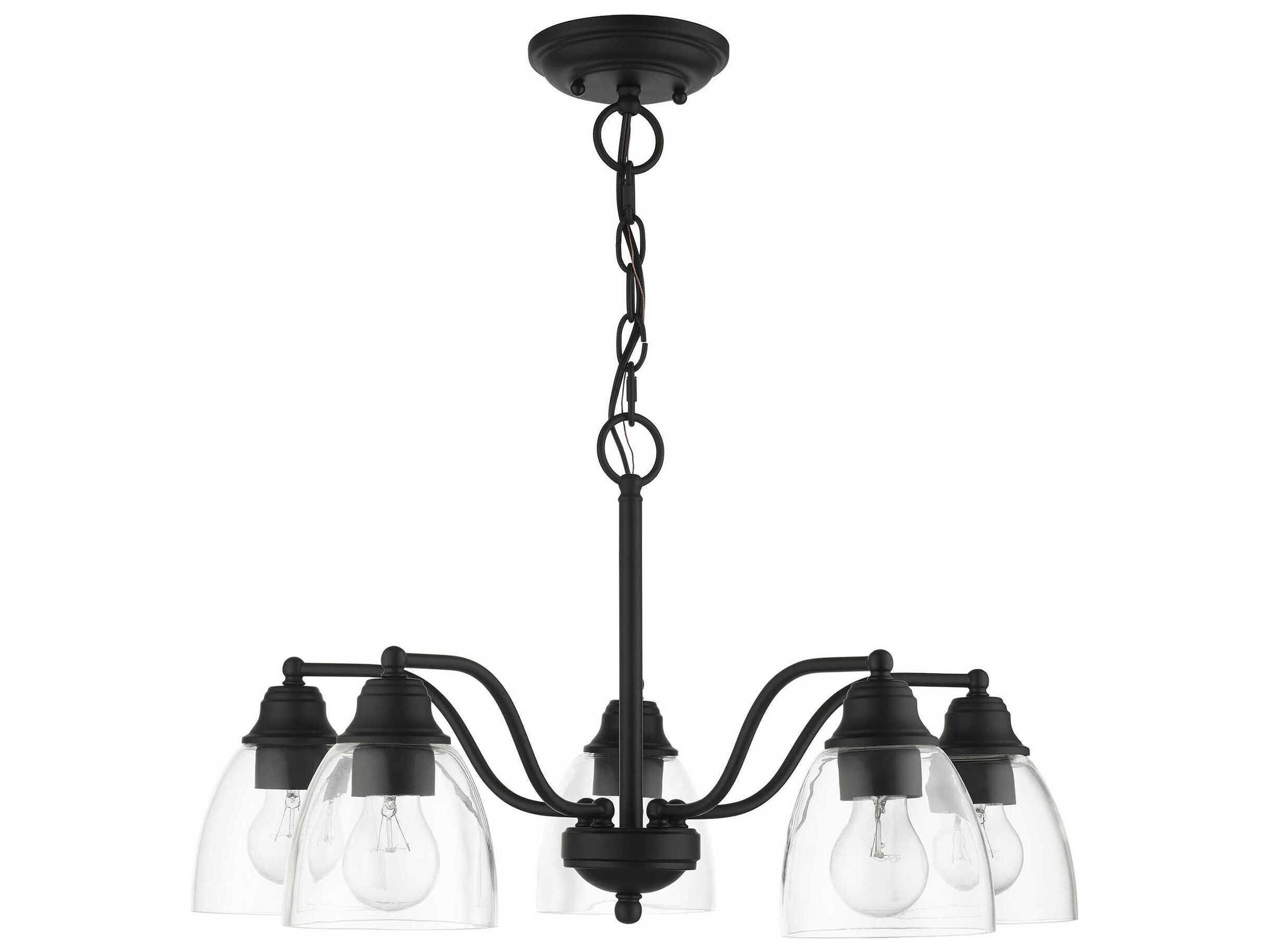 Livex Lighting Montgomery 5-Light Black Glass Chandelier