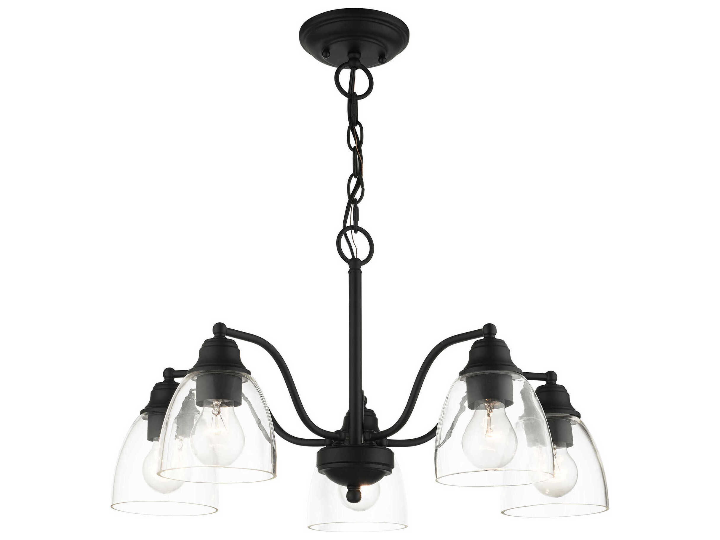 Livex Lighting Montgomery 5-Light Black Glass Chandelier
