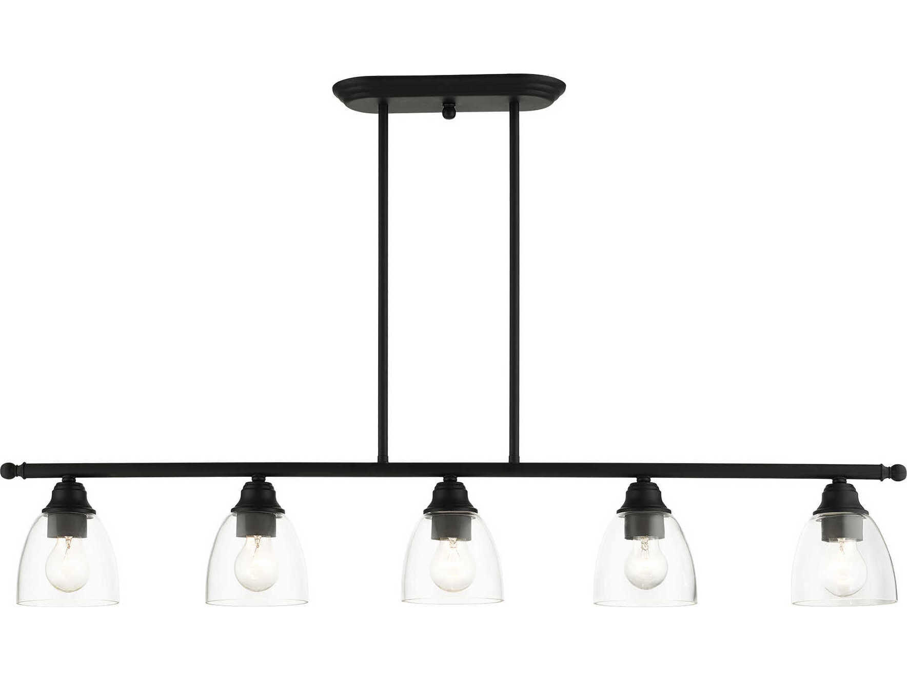 Livex Lighting Montgomery 5-Light Black Glass Bell Island Pendant