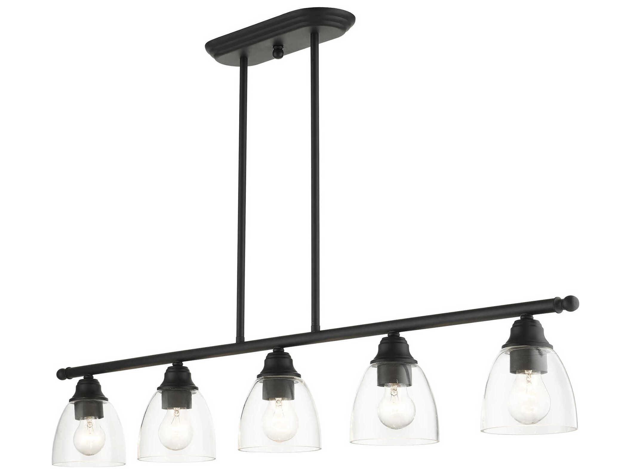 Livex Lighting Montgomery 5-Light Black Glass Bell Island Pendant