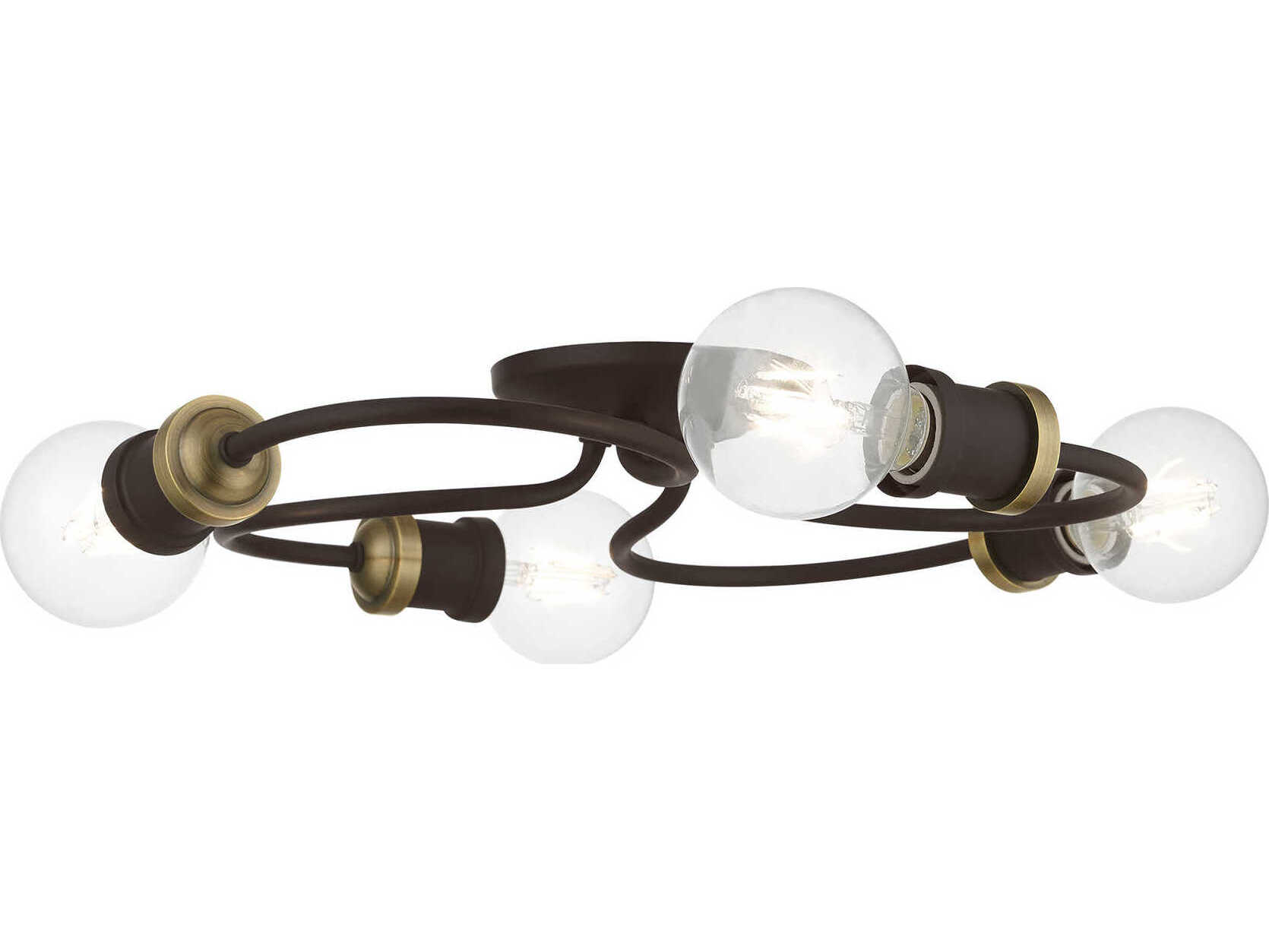 Livex Lighting Bromley 4-Light Bronze Antique Brass Flush Mount