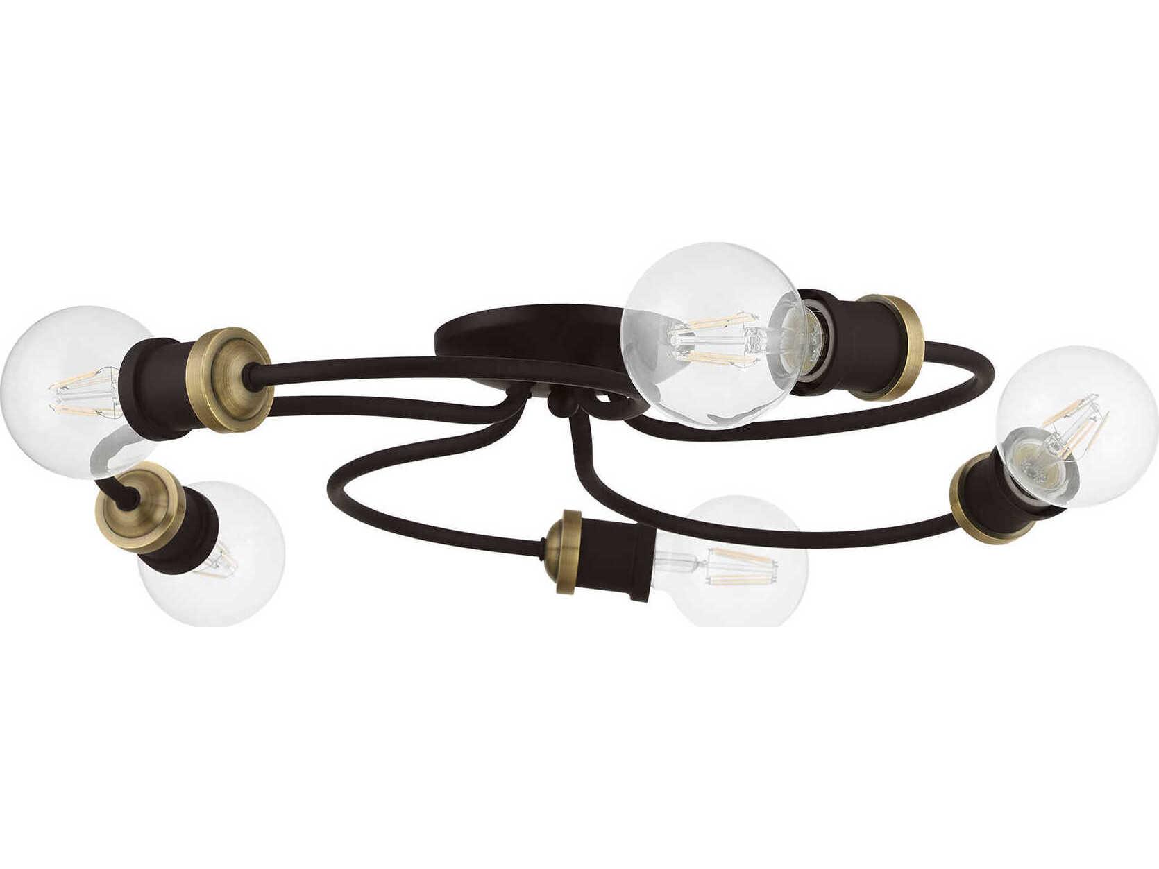 Livex Lighting Bromley 5-Light Bronze Antique Brass Flush Mount