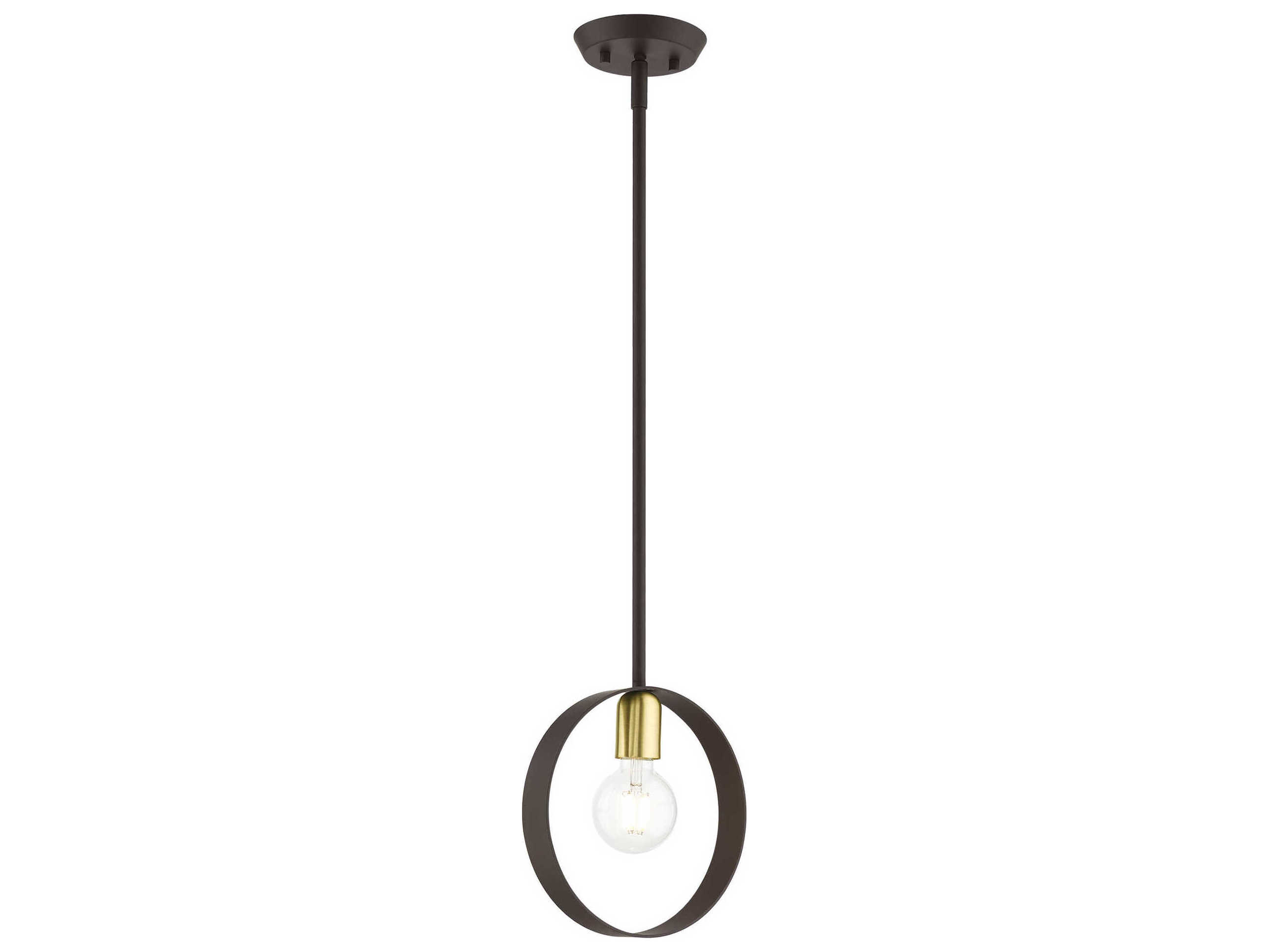 Livex Lighting Modesto 1-Light Bronze Round Mini Pendant