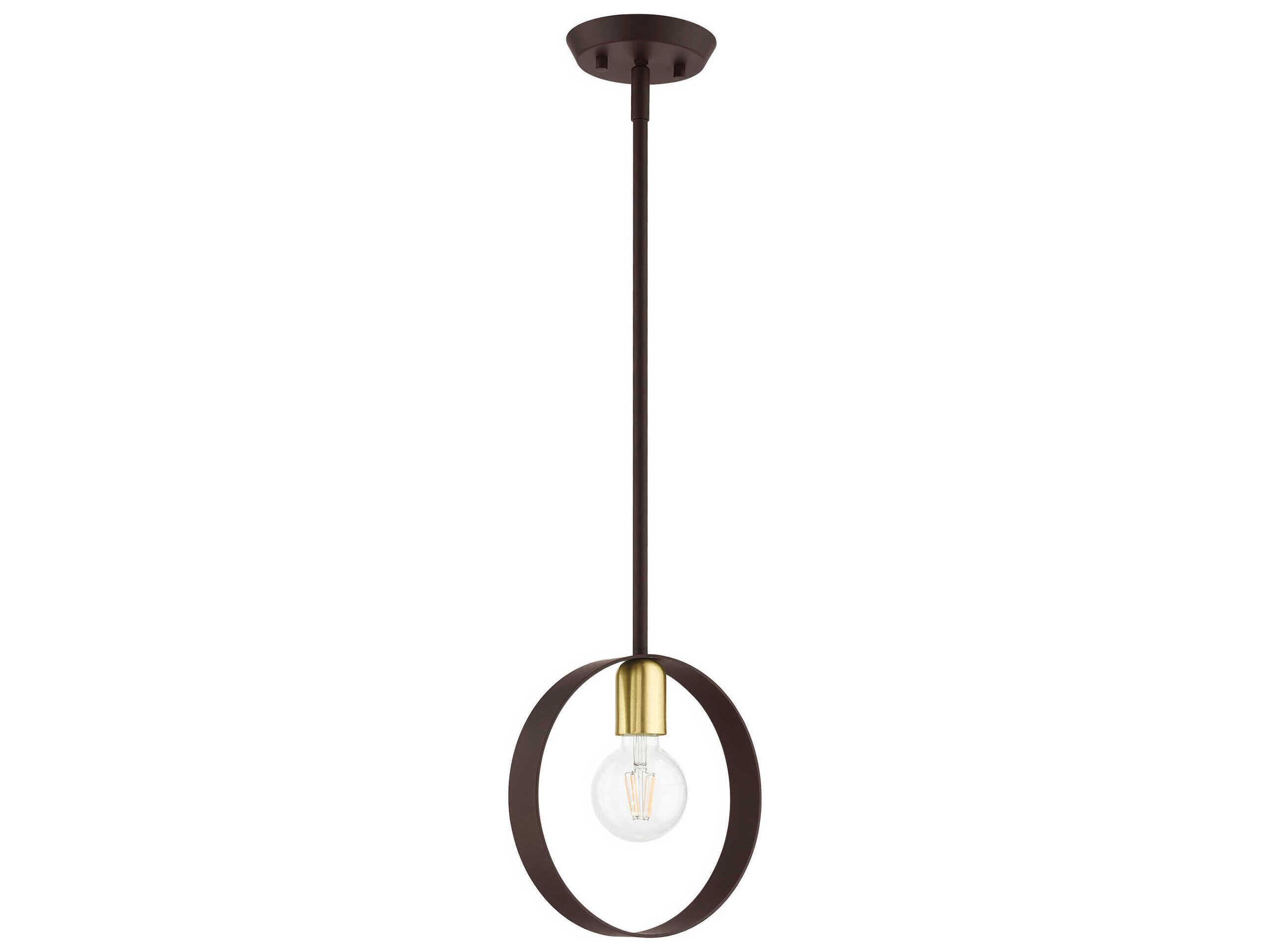 Livex Lighting Modesto 1-Light Bronze Round Mini Pendant
