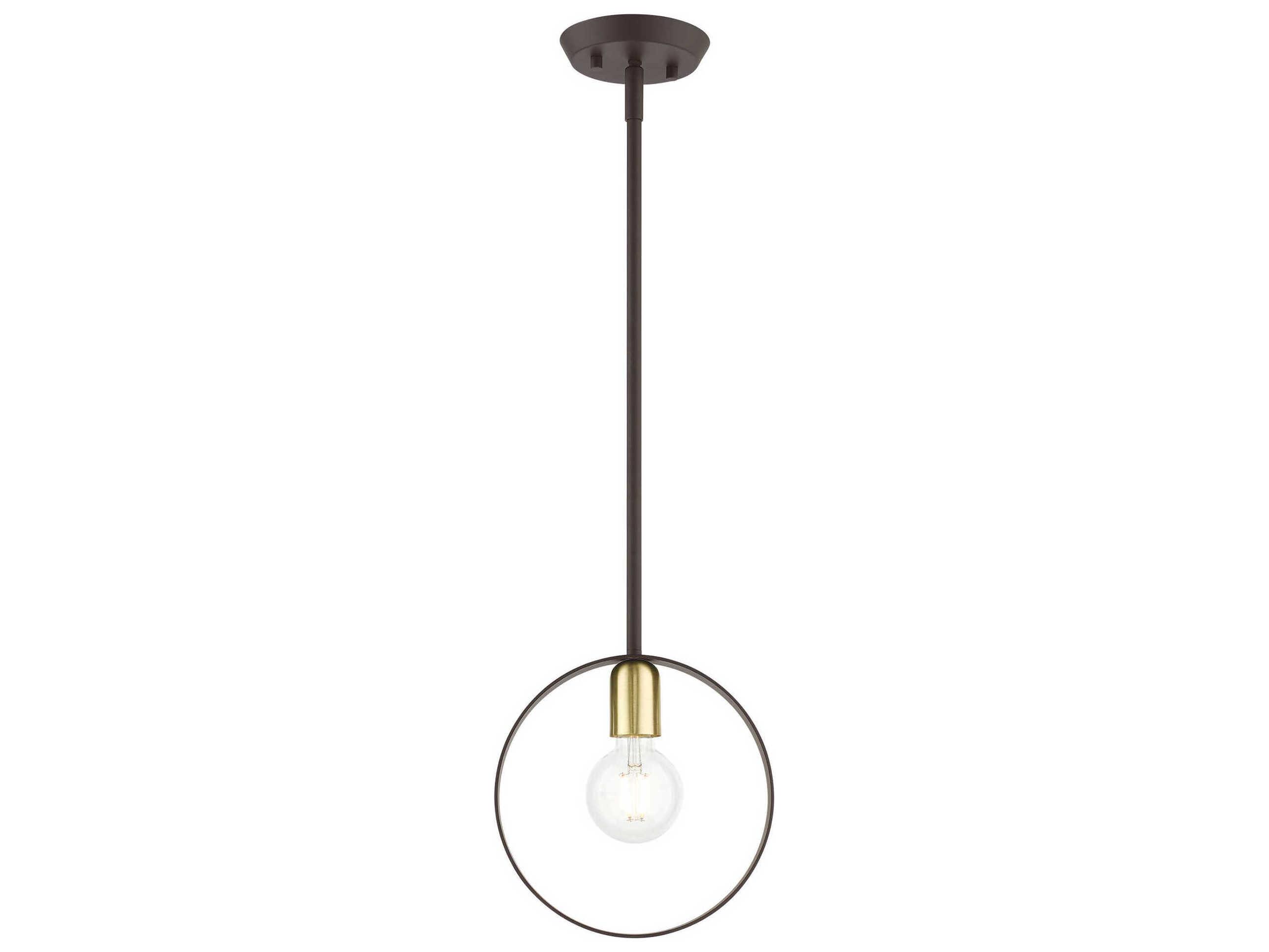 Livex Lighting Modesto 1-Light Bronze Round Mini Pendant