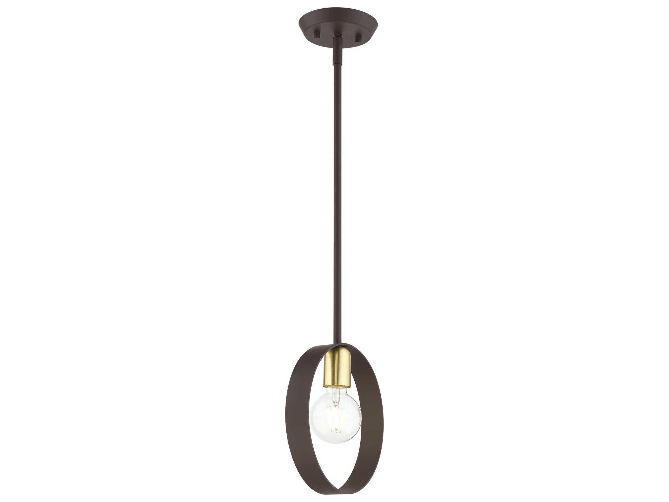 Livex Lighting Modesto 1-Light Bronze Round Mini Pendant