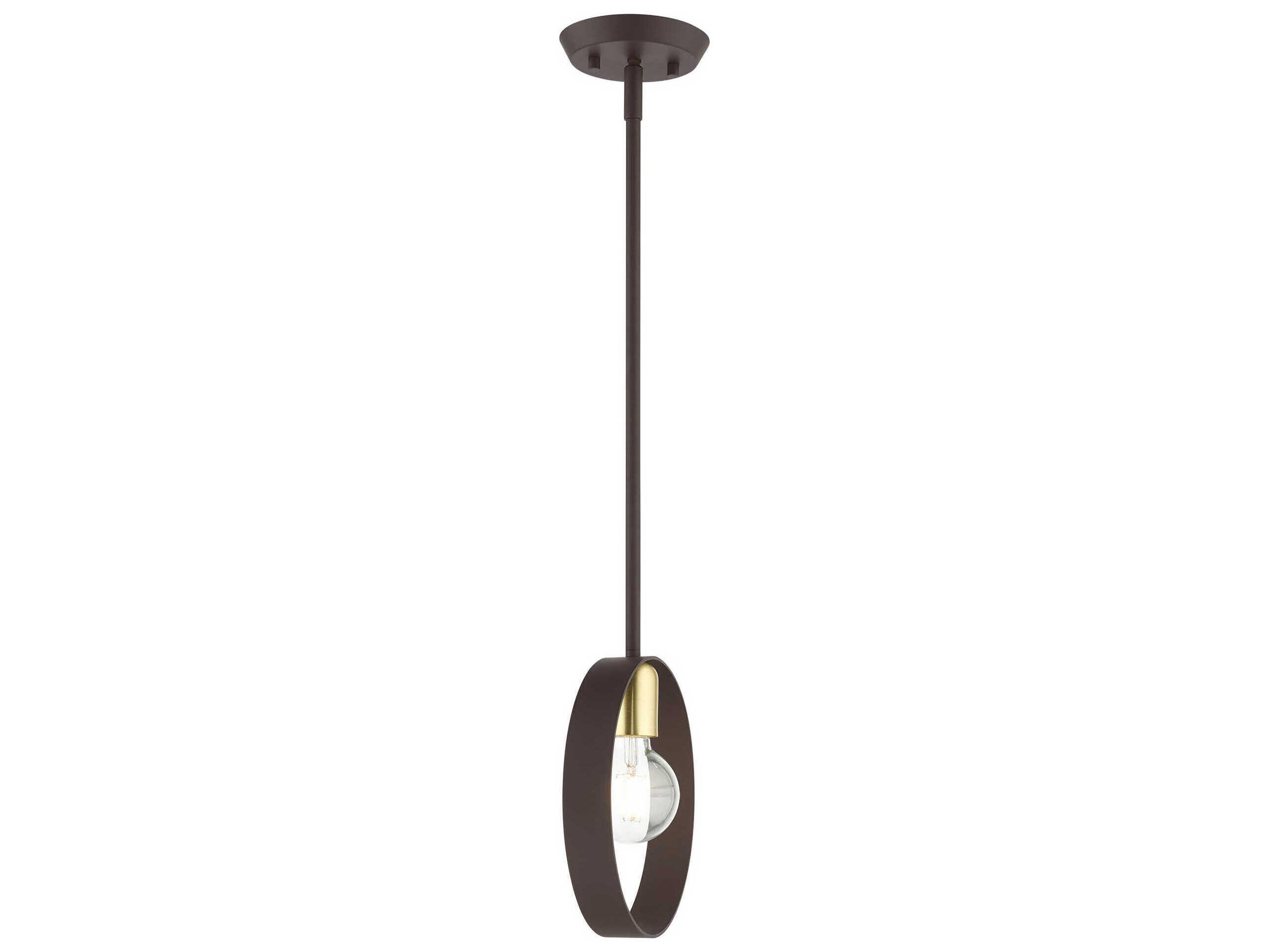 Livex Lighting Modesto 1-Light Bronze Round Mini Pendant