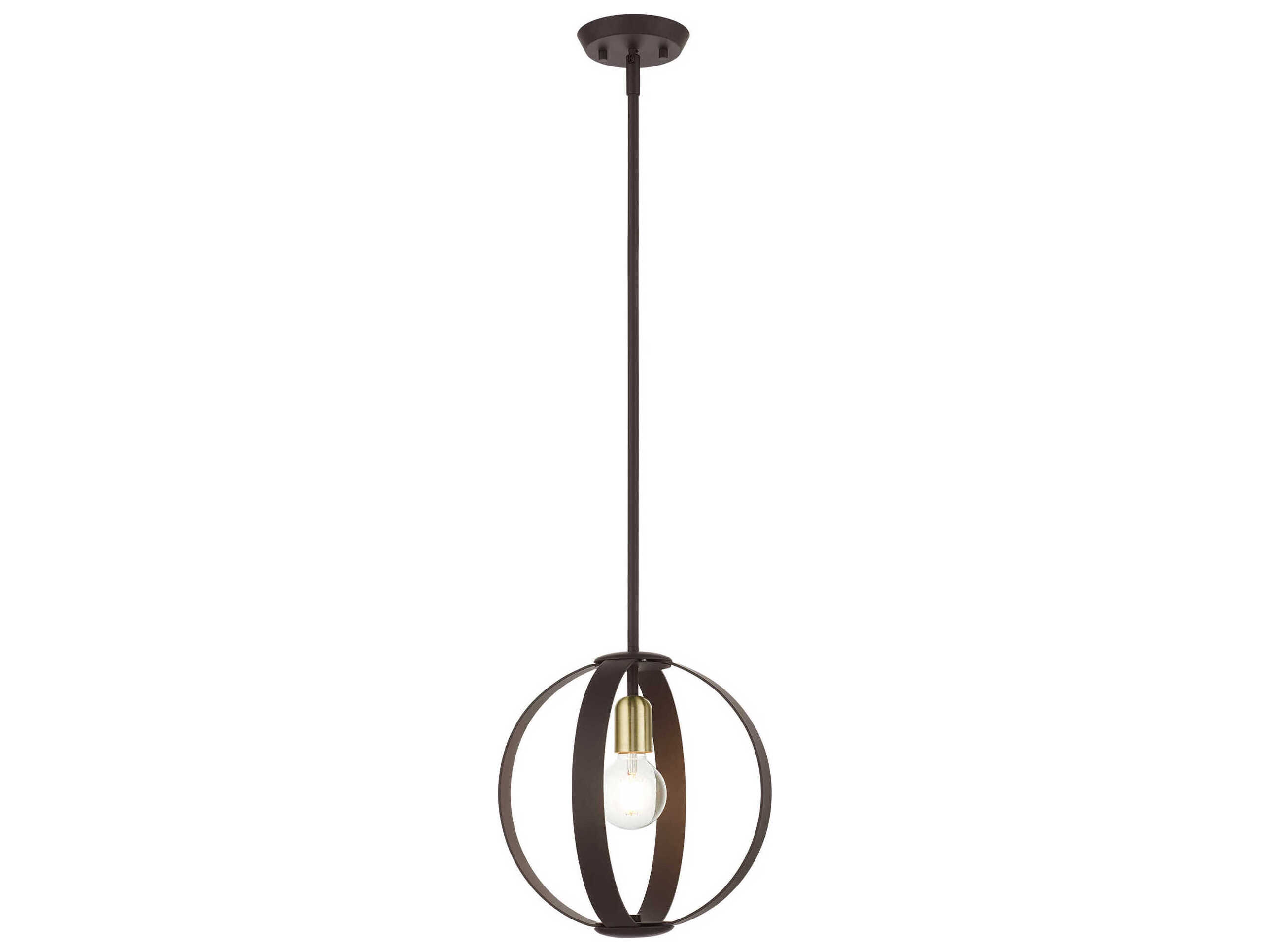 Livex Lighting Modesto 1-Light Bronze Round Pendant