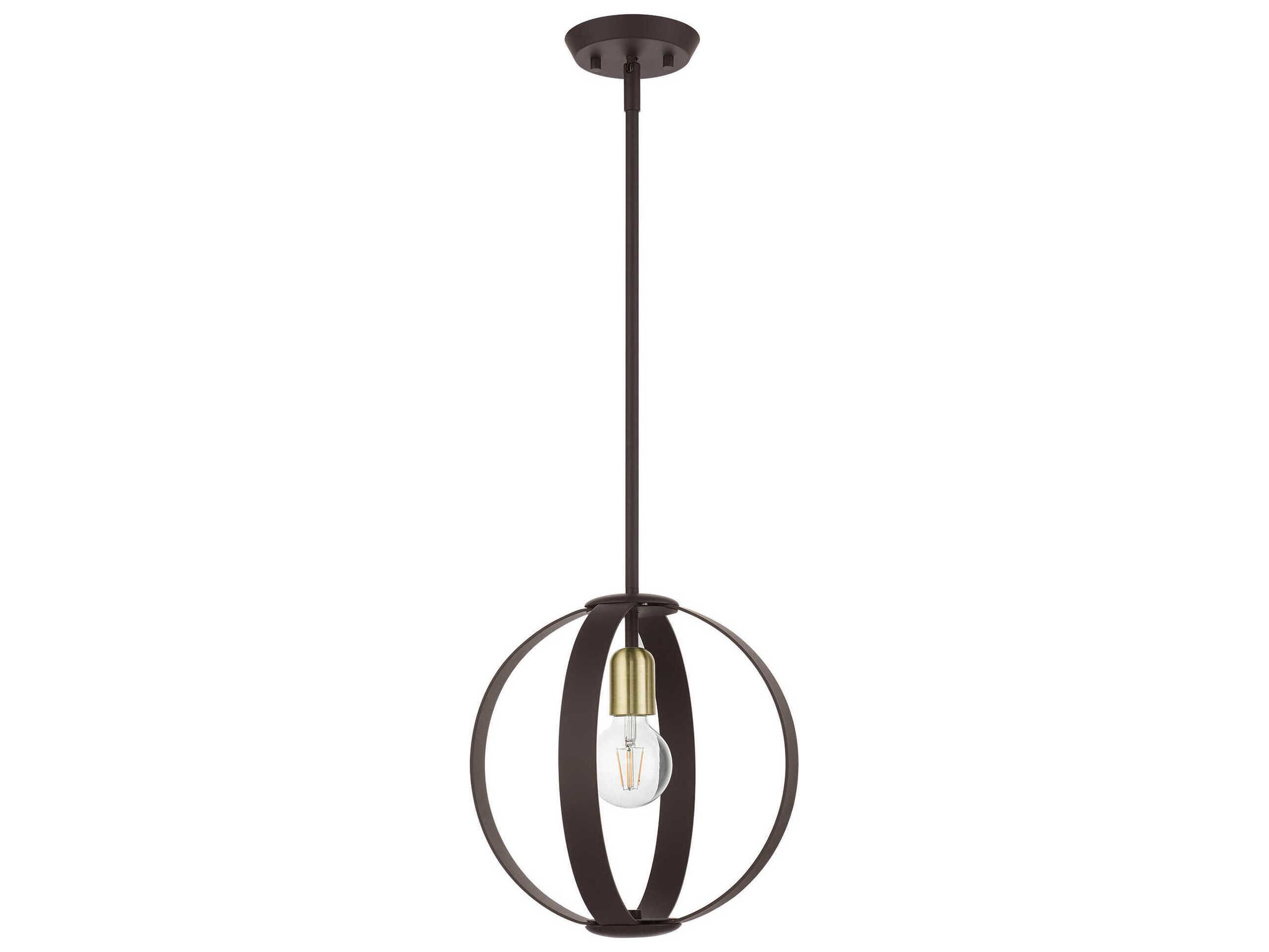 Livex Lighting Modesto 1-Light Bronze Round Pendant