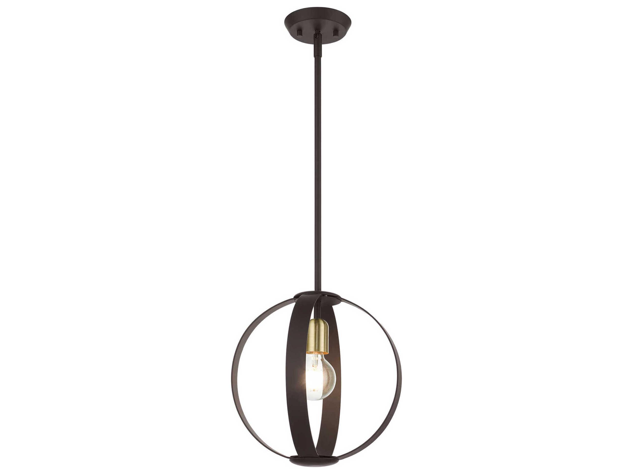 Livex Lighting Modesto 1-Light Bronze Round Pendant