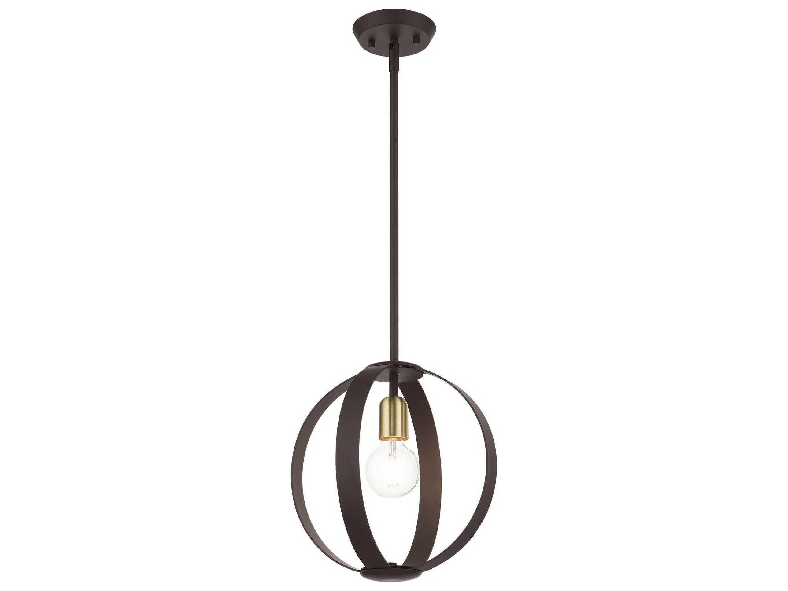 Livex Lighting Modesto 1-Light Bronze Round Pendant