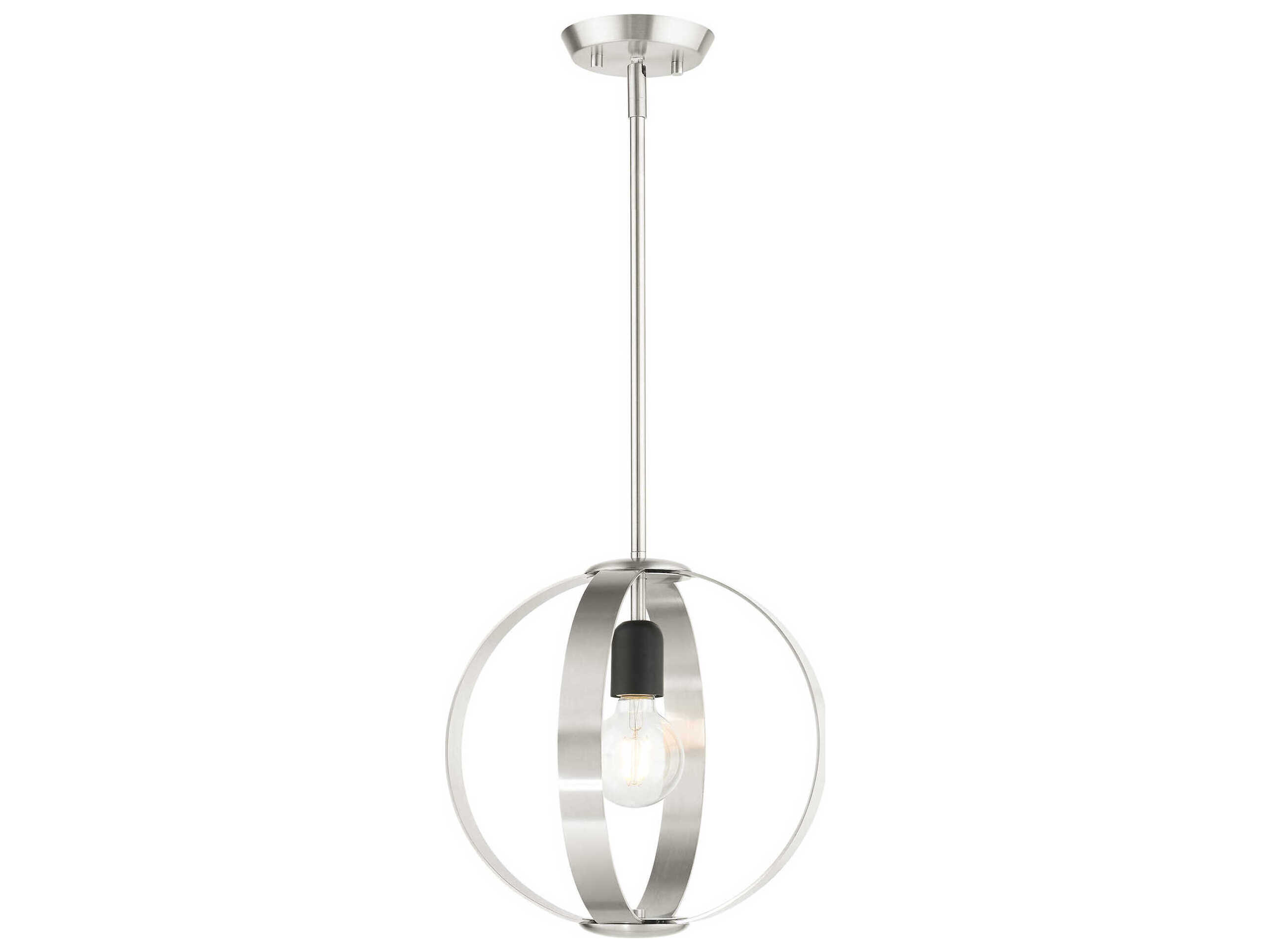 Livex Lighting Modesto 1-Light Brushed Nickel Round Pendant