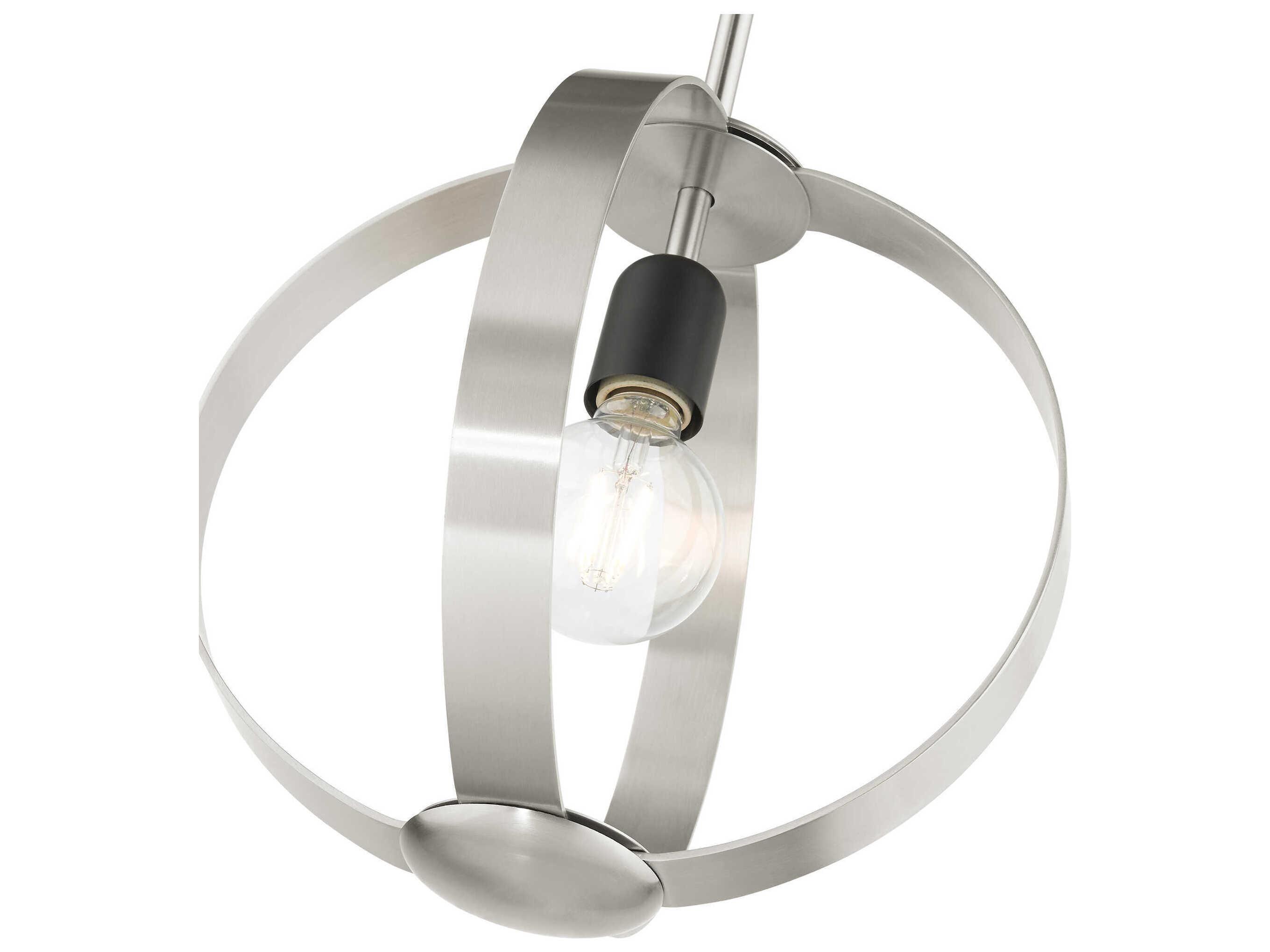 Livex Lighting Modesto 1-Light Brushed Nickel Round Pendant