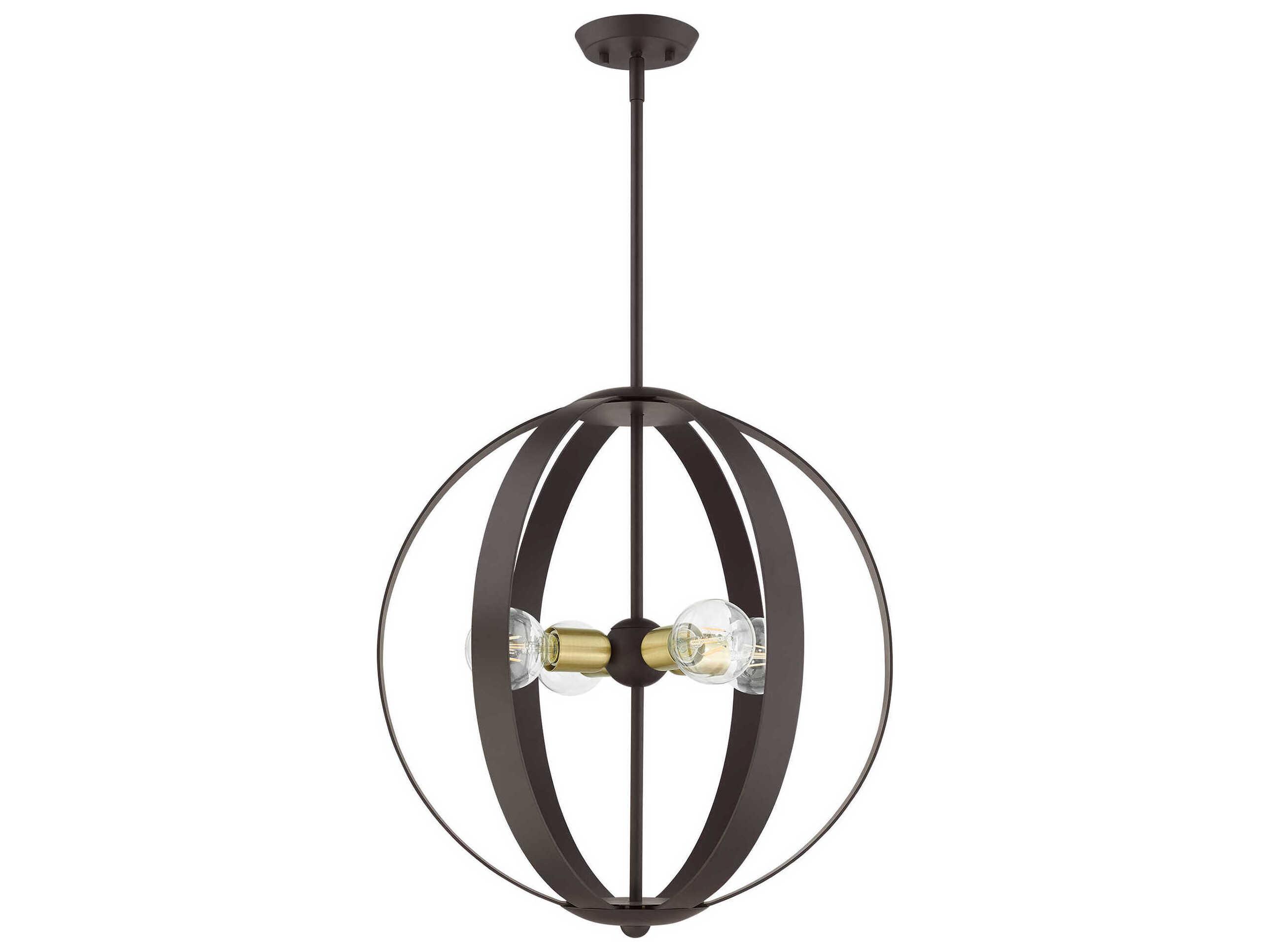 Livex Lighting Modesto 4-Light Bronze Round Pendant