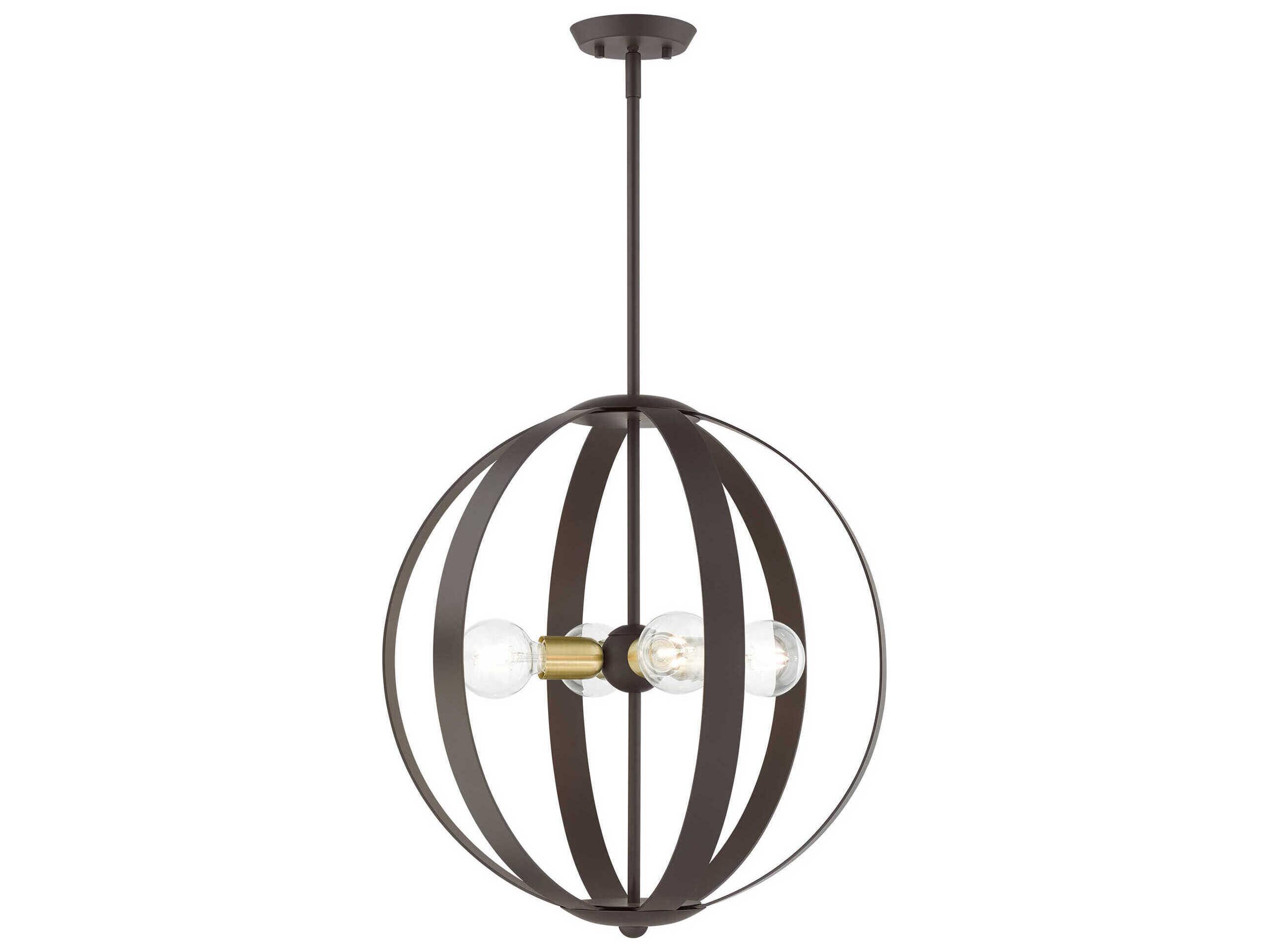 Livex Lighting Modesto 4-Light Bronze Round Pendant