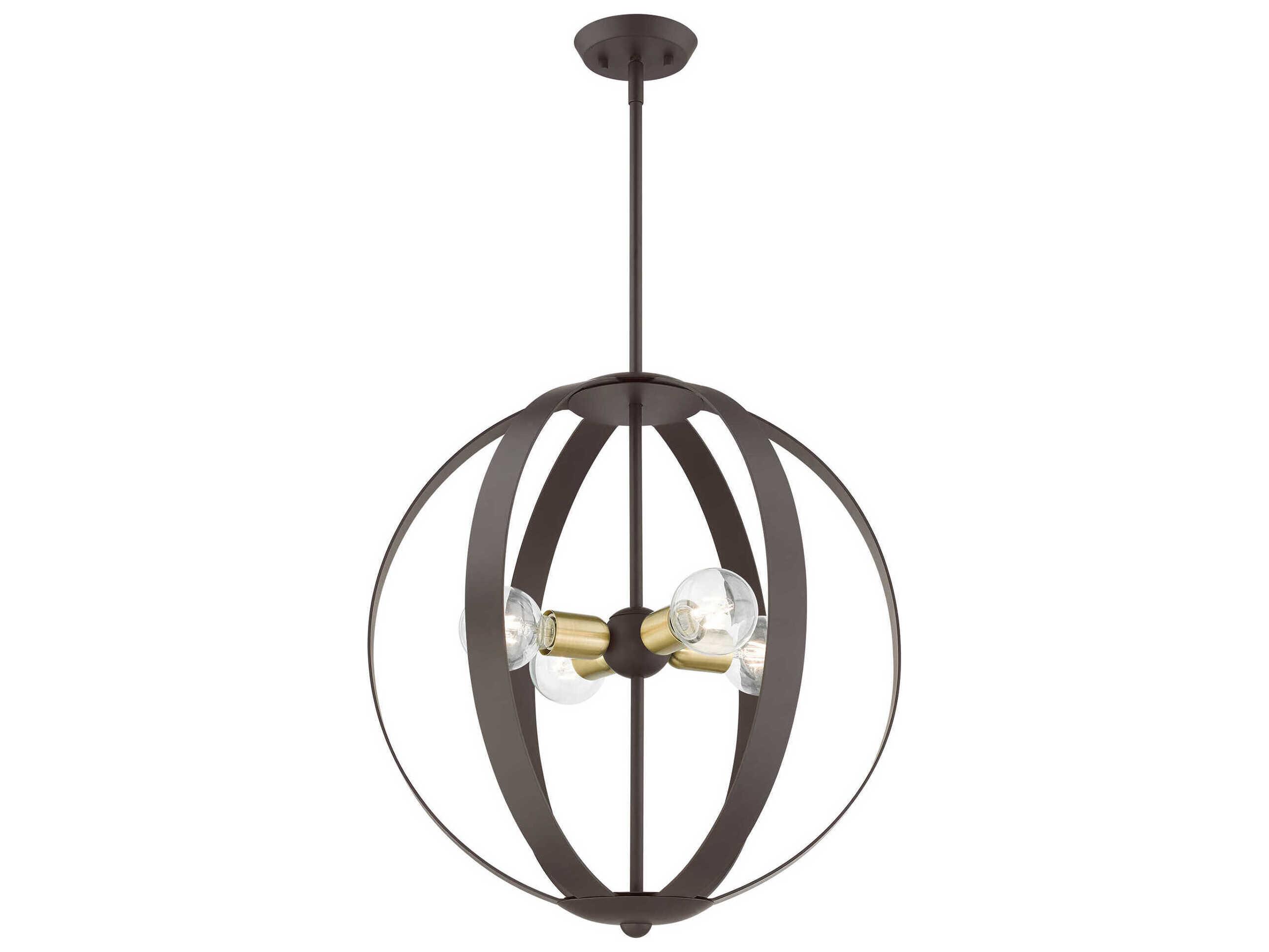 Livex Lighting Modesto 4-Light Bronze Round Pendant
