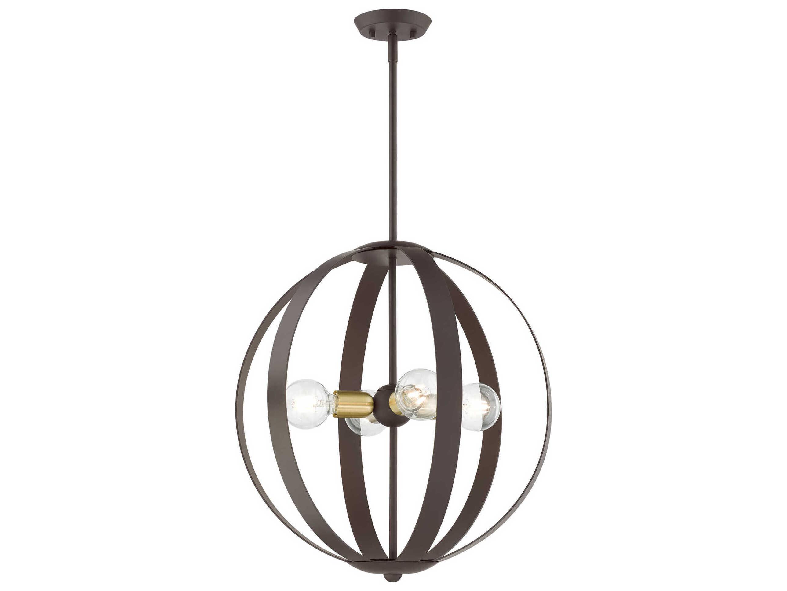 Livex Lighting Modesto 4-Light Bronze Round Pendant
