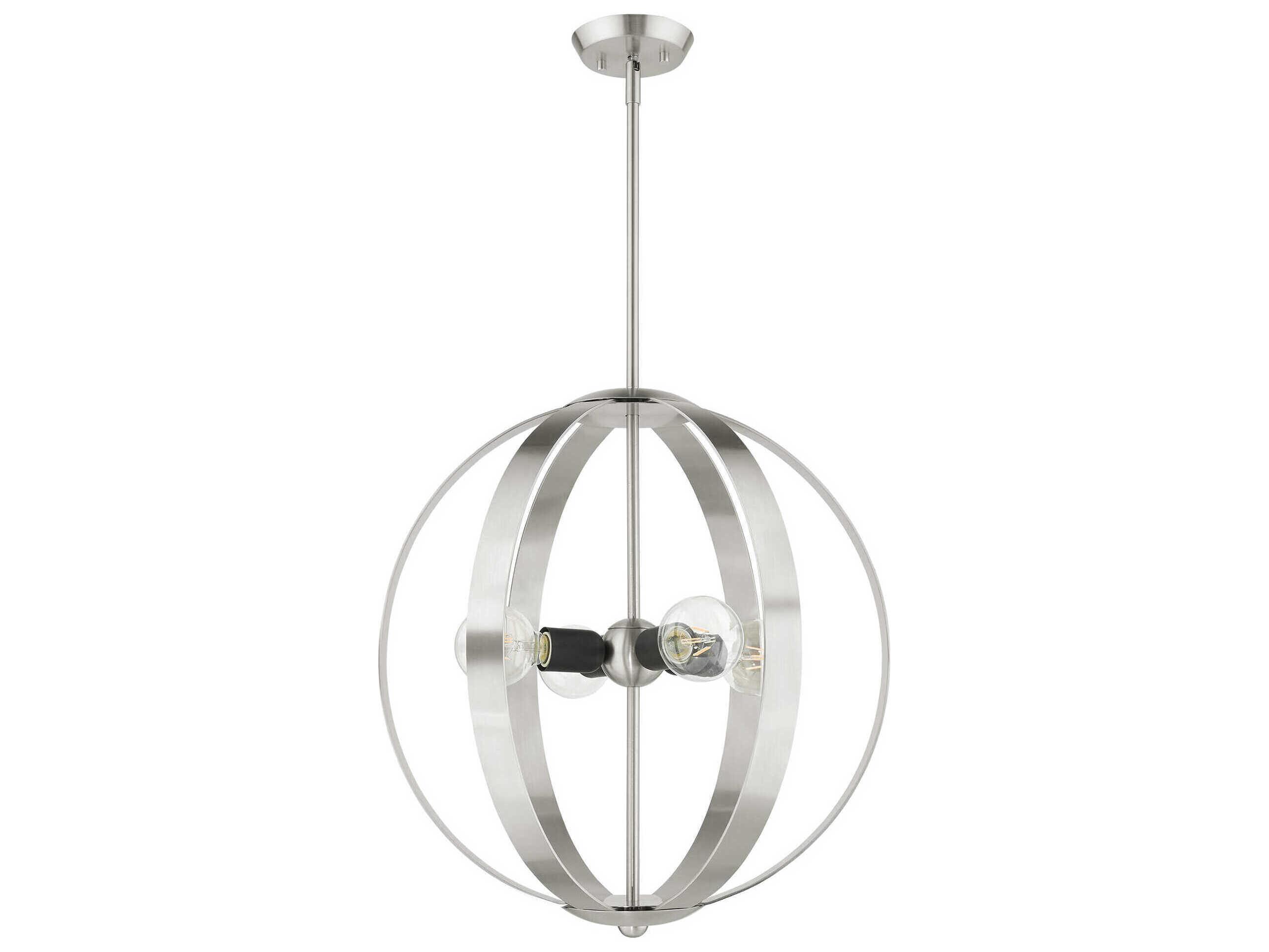Livex Lighting Modesto 4-Light Brushed Nickel Round Pendant