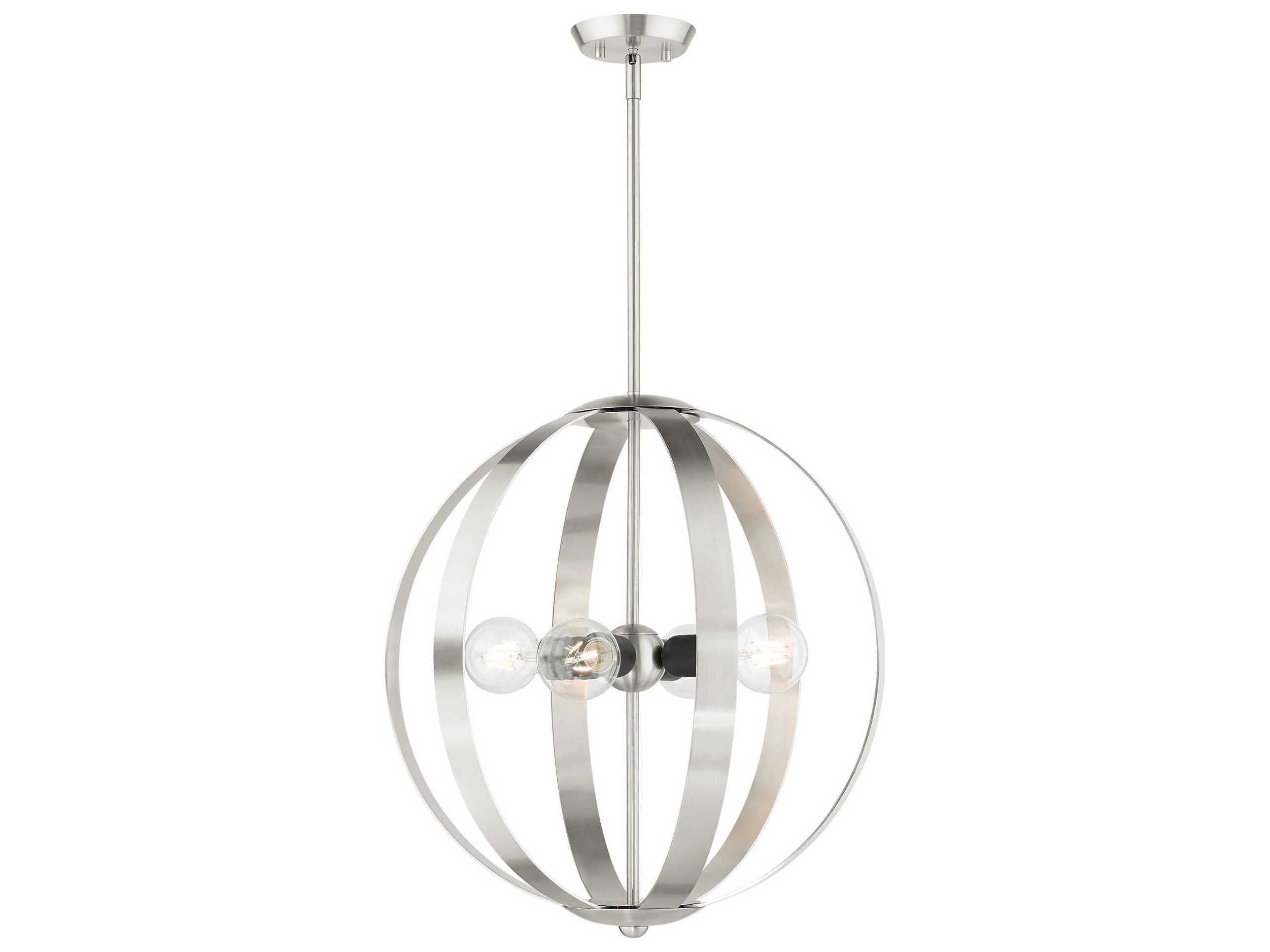 Livex Lighting Modesto 4-Light Brushed Nickel Round Pendant