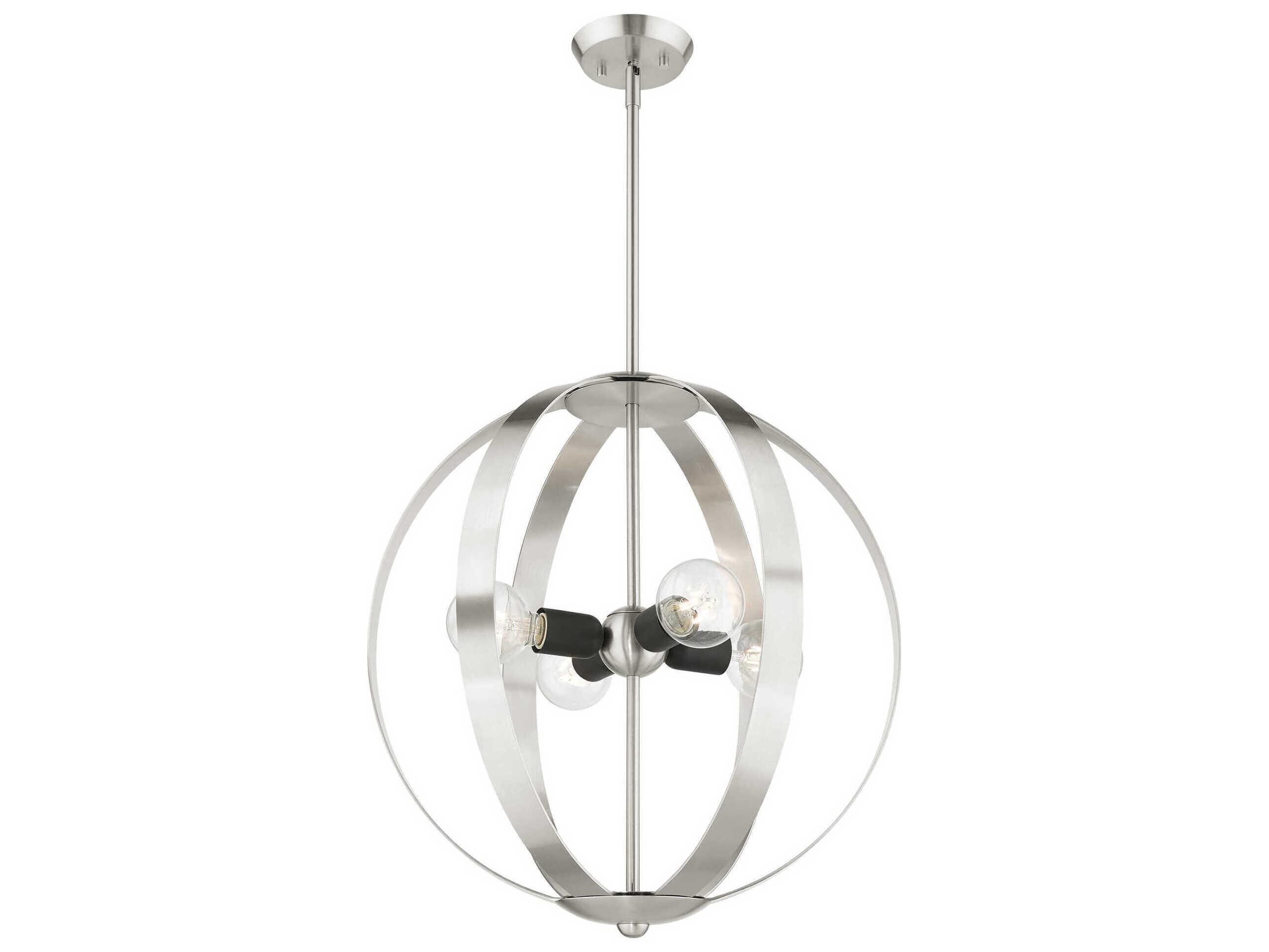 Livex Lighting Modesto 4-Light Brushed Nickel Round Pendant
