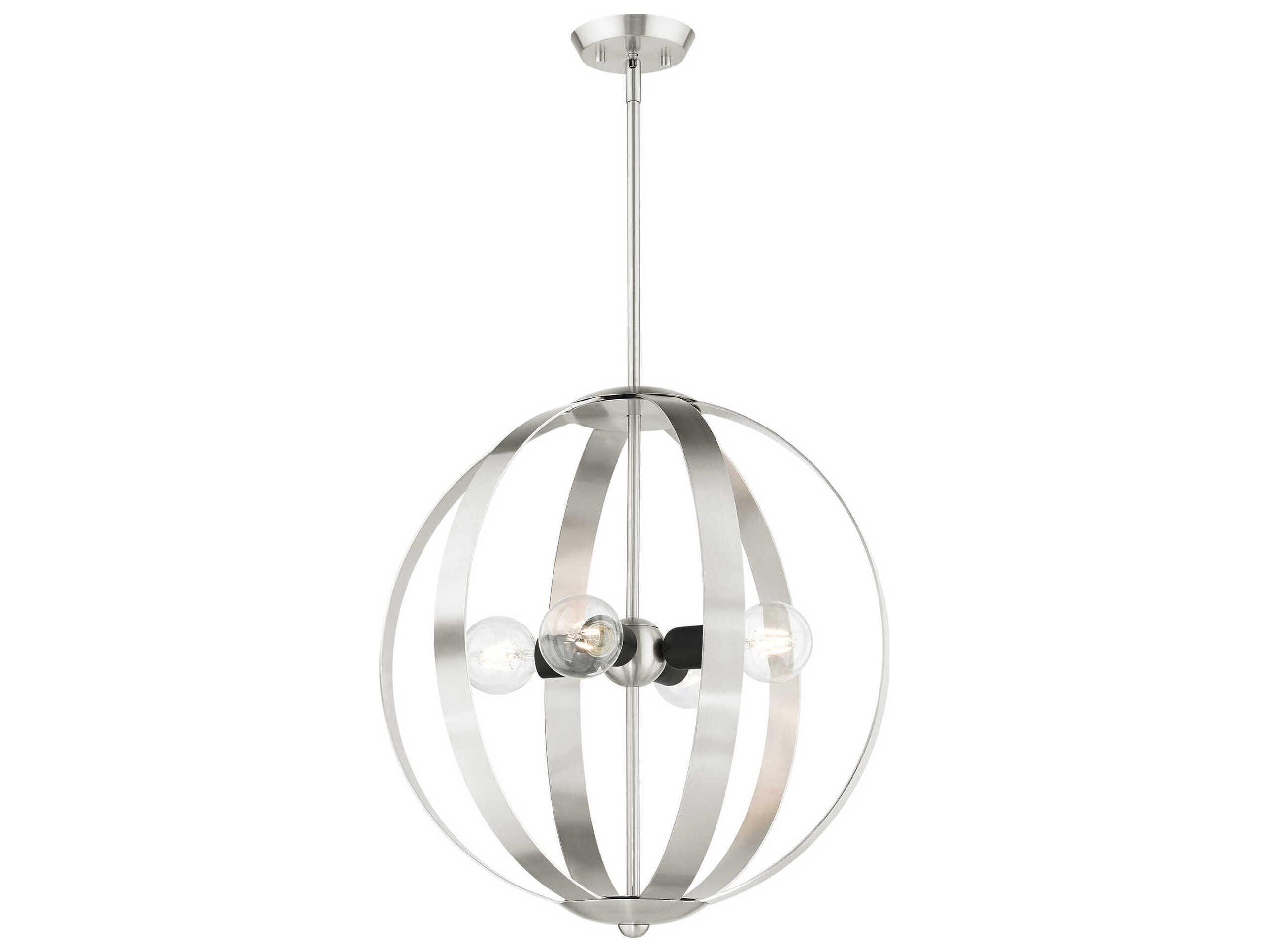 Livex Lighting Modesto 4-Light Brushed Nickel Round Pendant