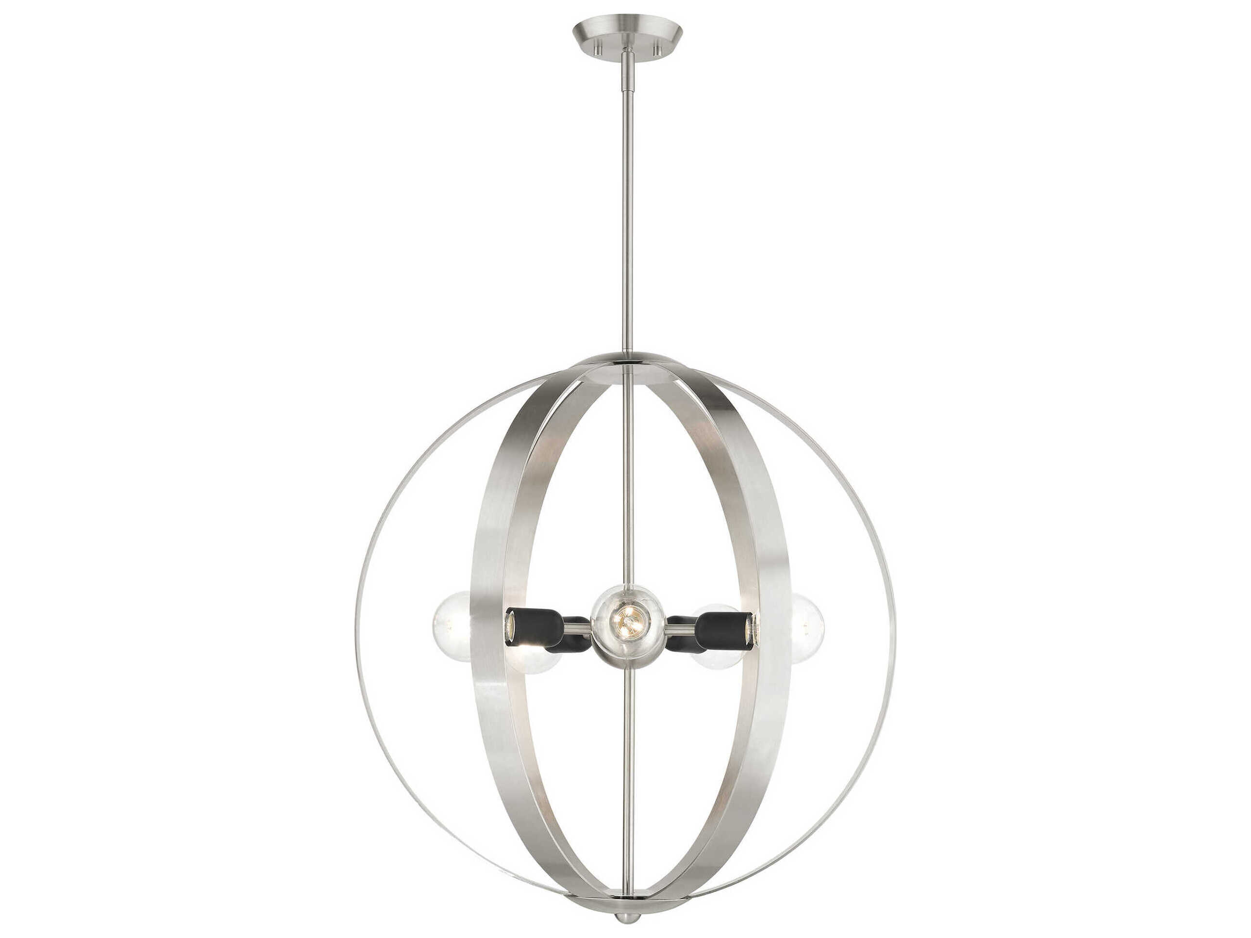 Livex Lighting Modesto 5-Light Brushed Nickel Round Pendant