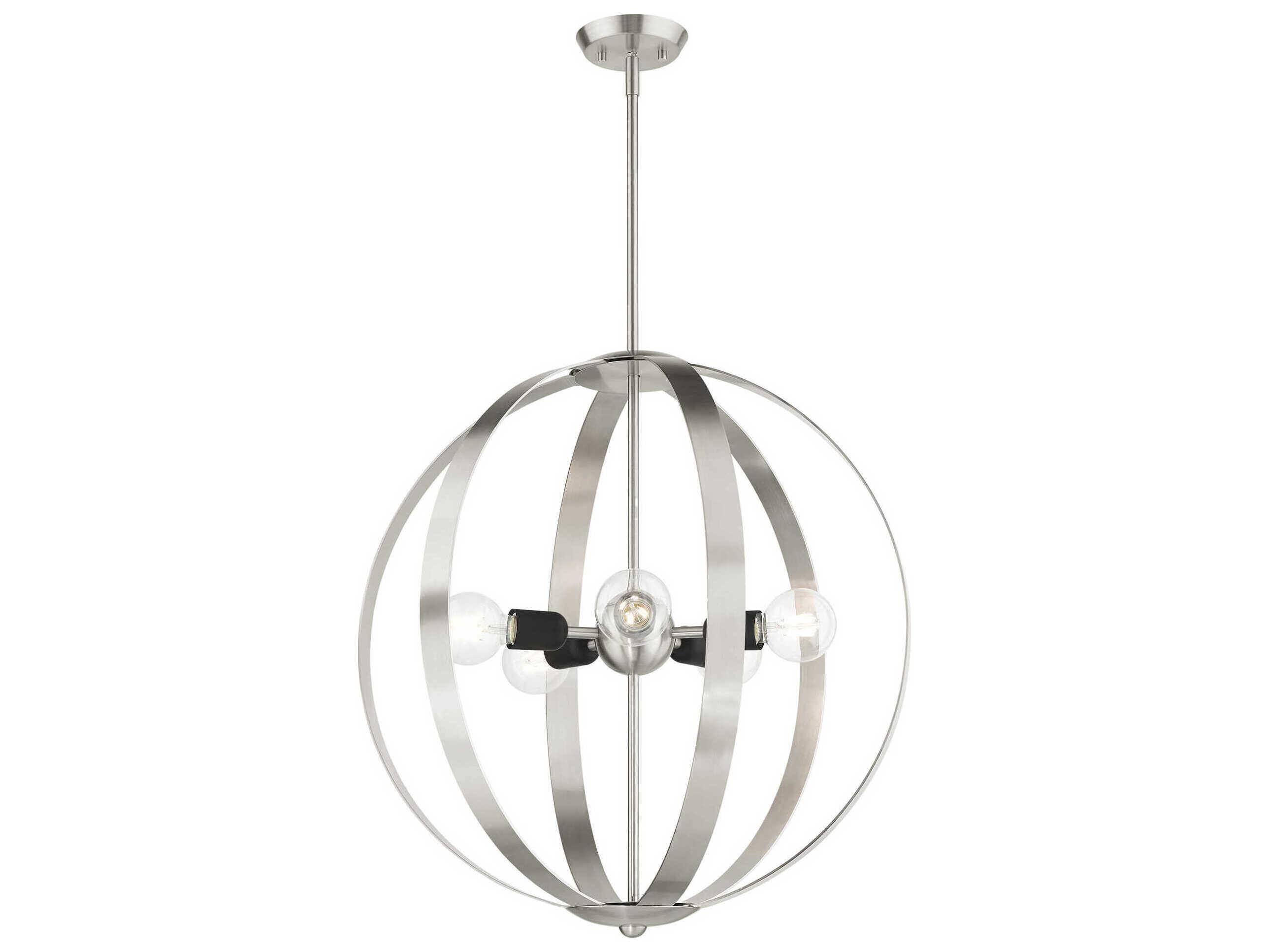 Livex Lighting Modesto 5-Light Brushed Nickel Round Pendant