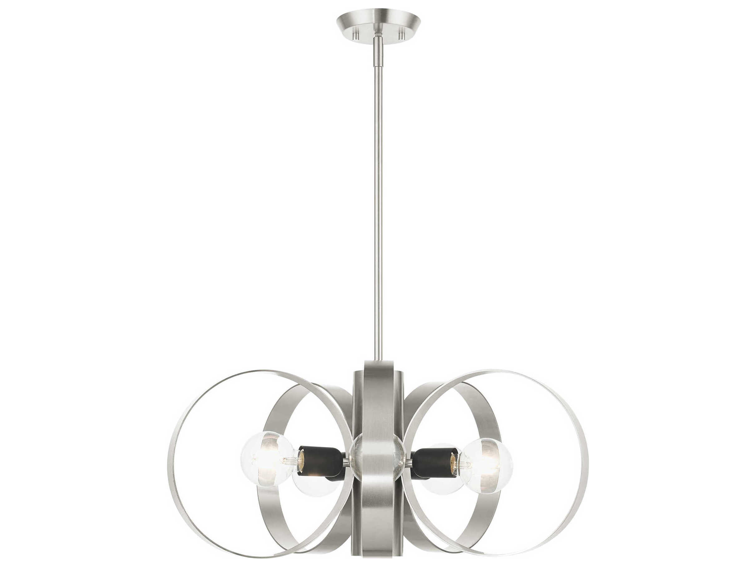 Livex Lighting Modesto 6-Light Brushed Nickel Round Pendant