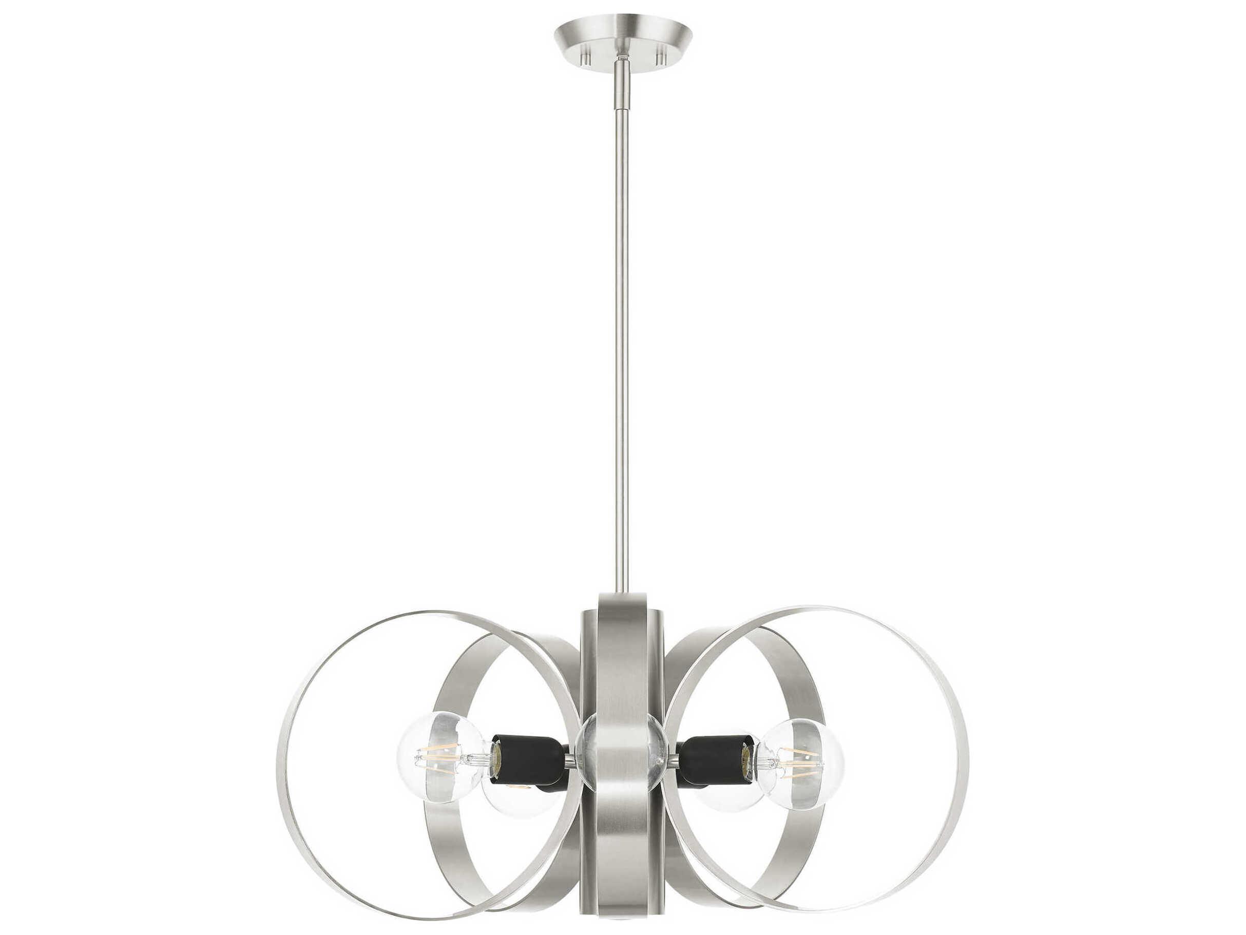 Livex Lighting Modesto 6-Light Brushed Nickel Round Pendant