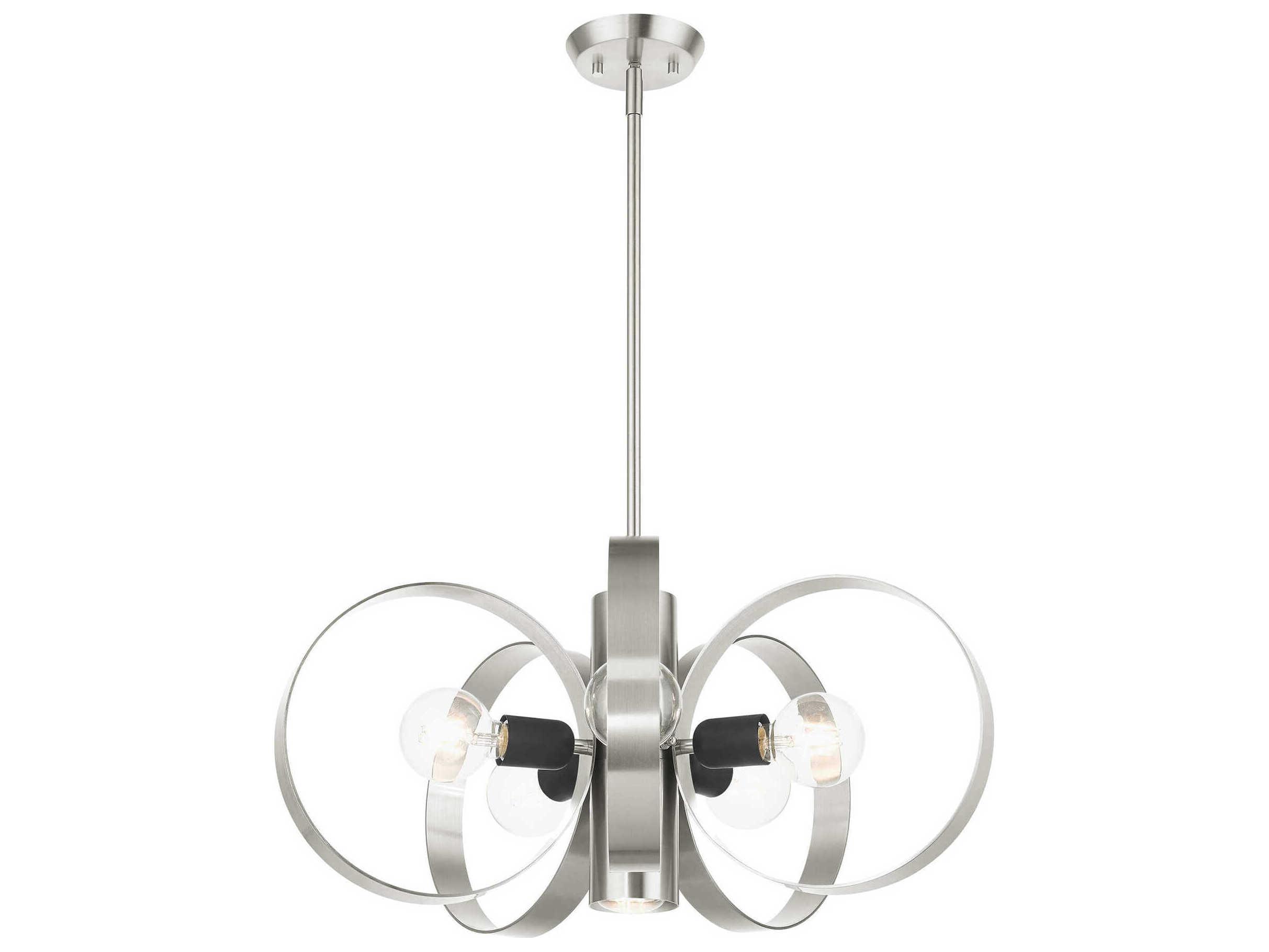 Livex Lighting Modesto 6-Light Brushed Nickel Round Pendant