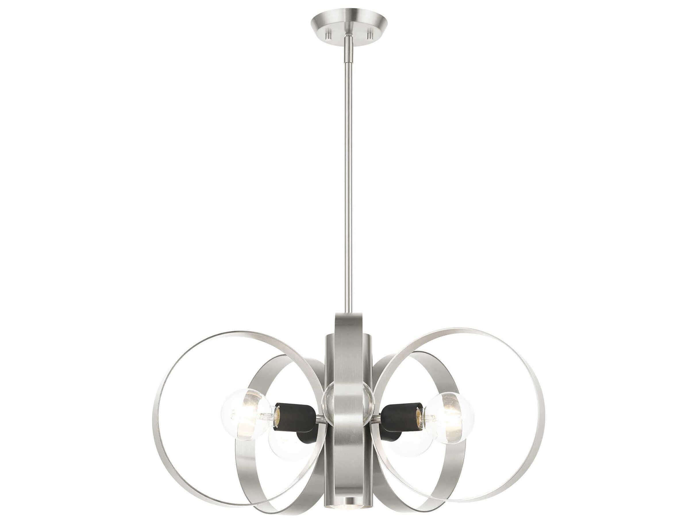 Livex Lighting Modesto 6-Light Brushed Nickel Round Pendant